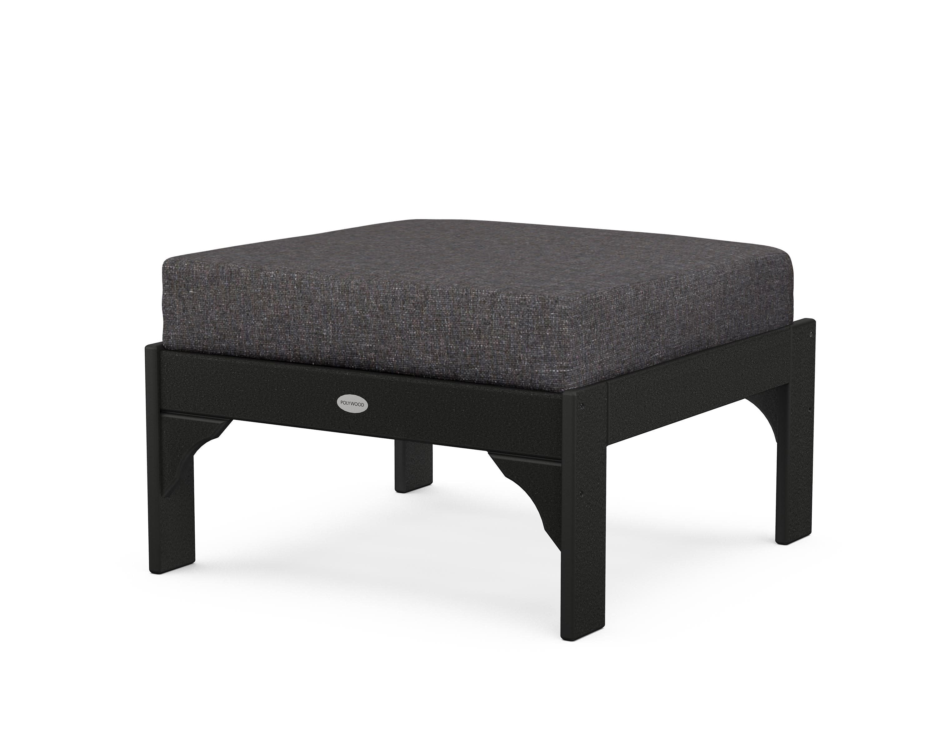 Vineyard Deep Seating Ottoman in Black / Ash Charcoal