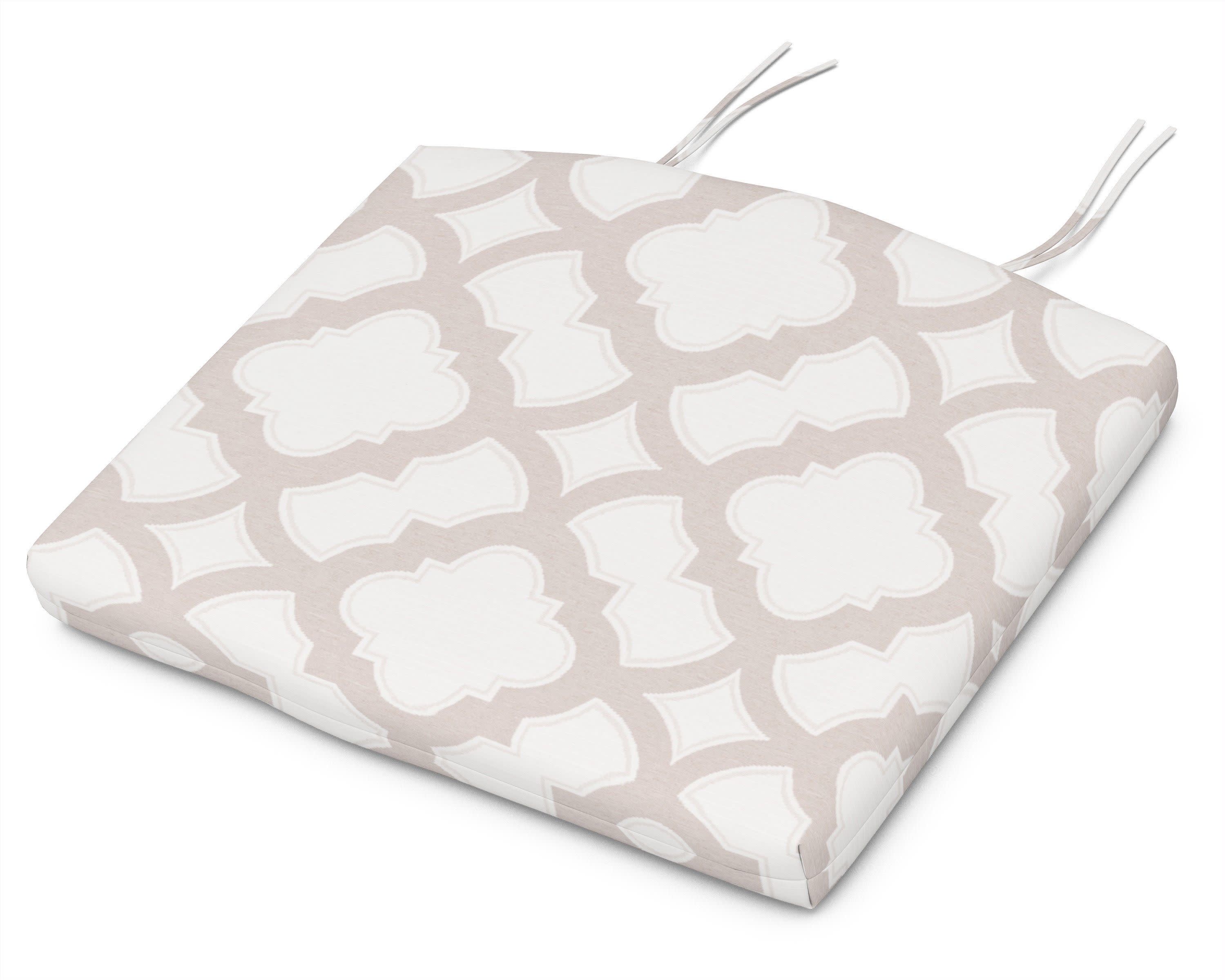 Seat Cushion - 19.06"D x 22.12"W x 2.5"H in Trellis Dune Burlap