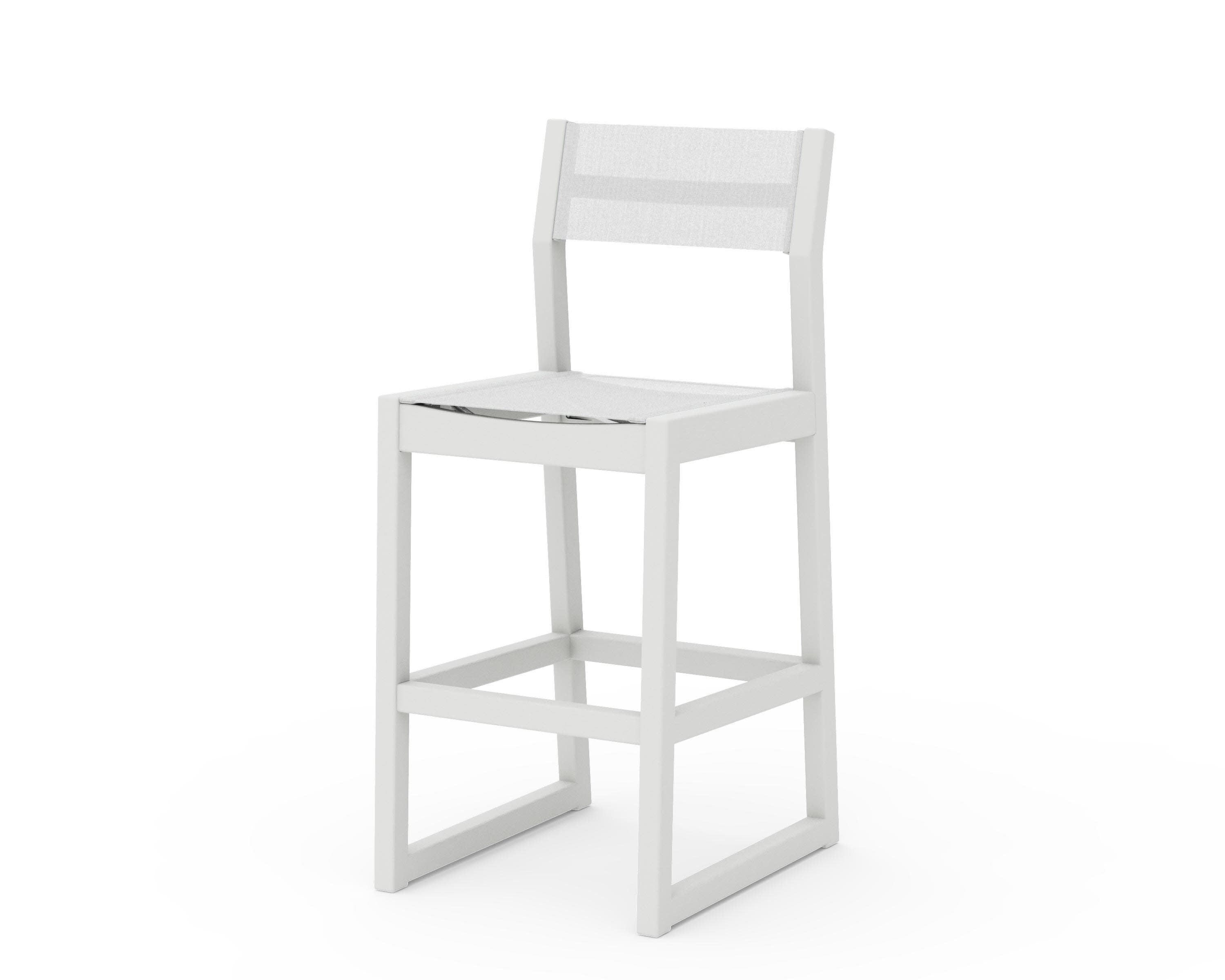 EDGE Sling Bar Side Chair in Vintage White / White Sling