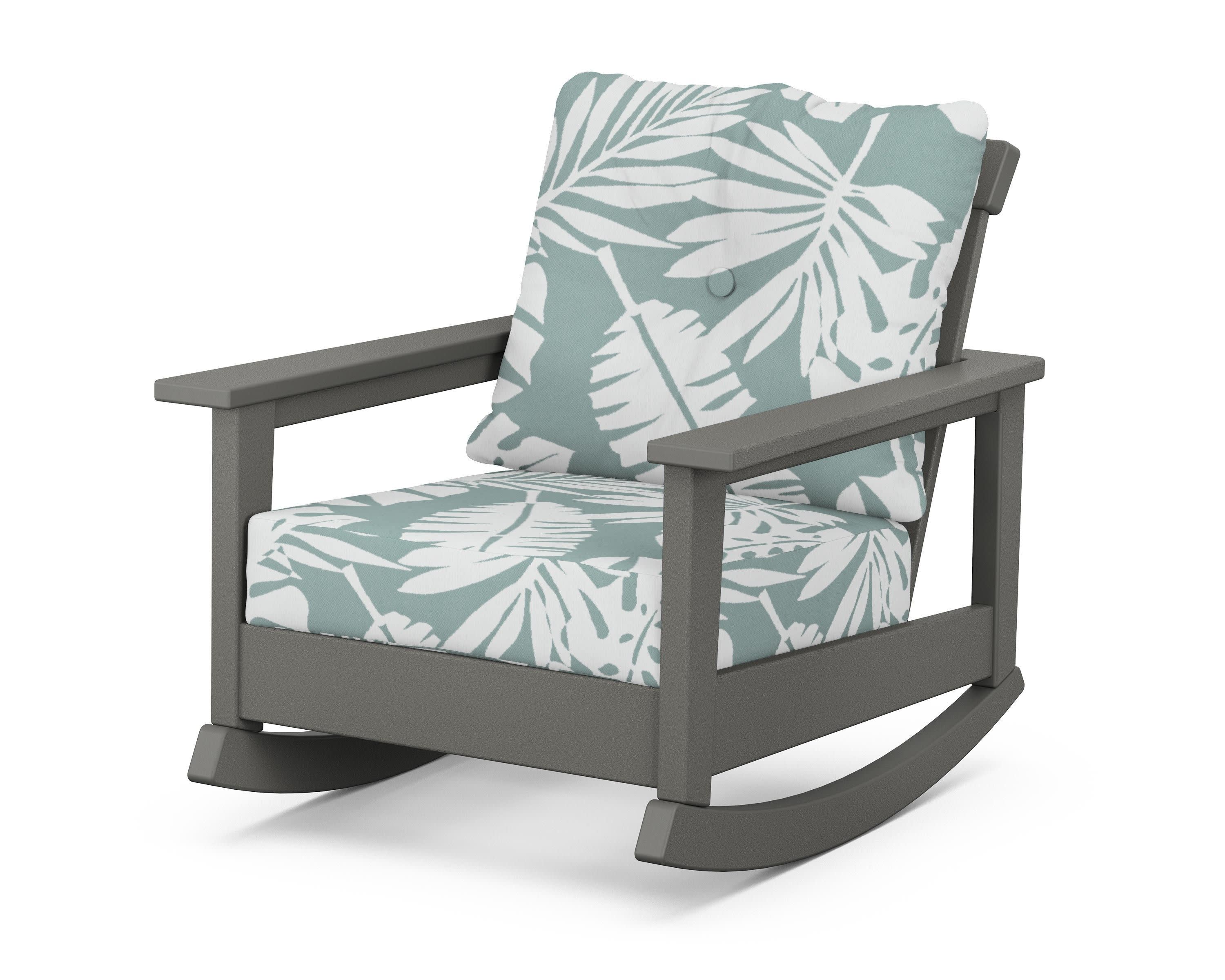Prescott Deep Seating Rocking Chair in Slate Grey / Leaf Glacier Spa