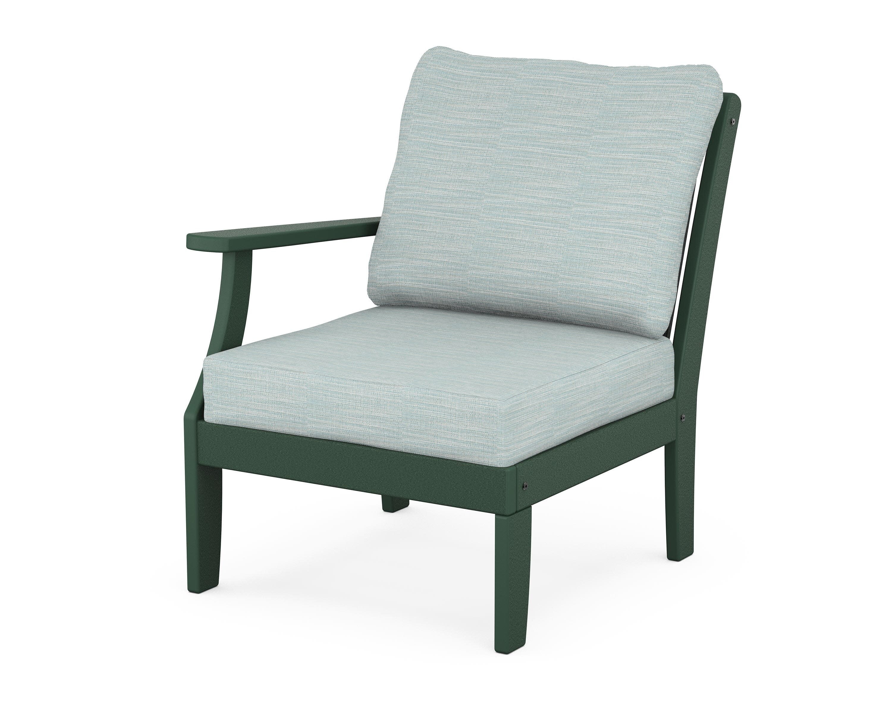 Braxton Modular Left Arm Chair in Green / Soothe Mist