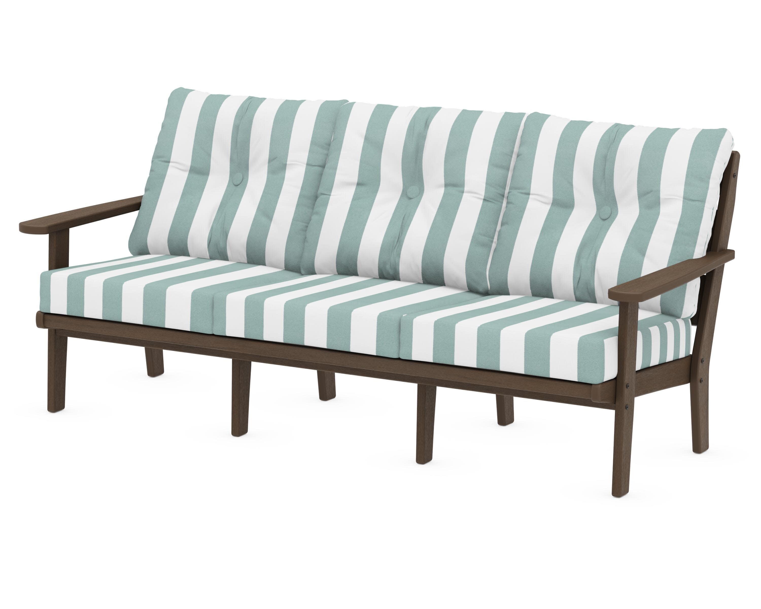 Lakeside Deep Seating Sofa in Kona / Cabana Stripe Glacier Spa