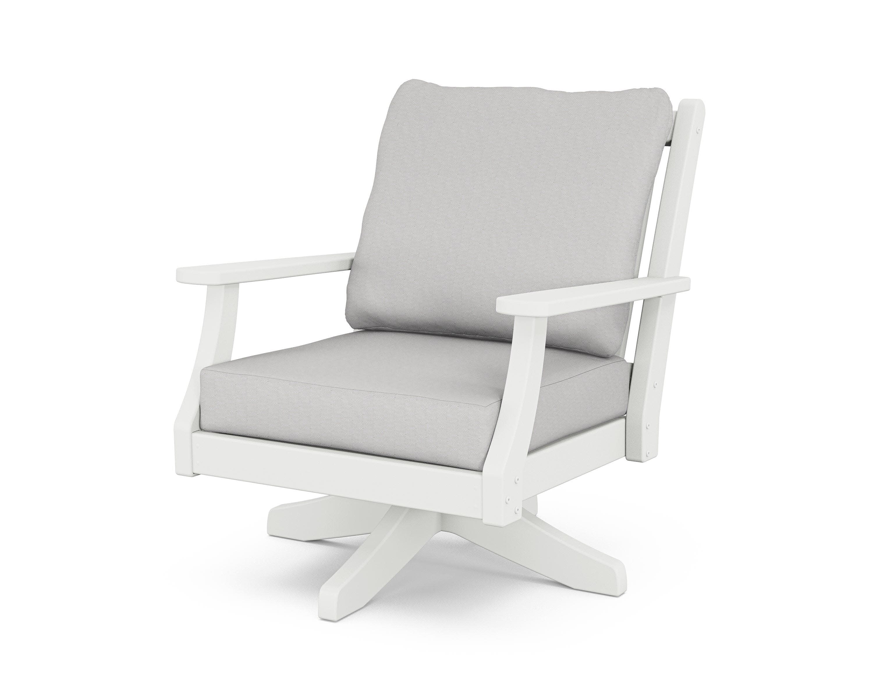 Wovendale Deep Seating Swivel Chair in White / Diamond in the Rough