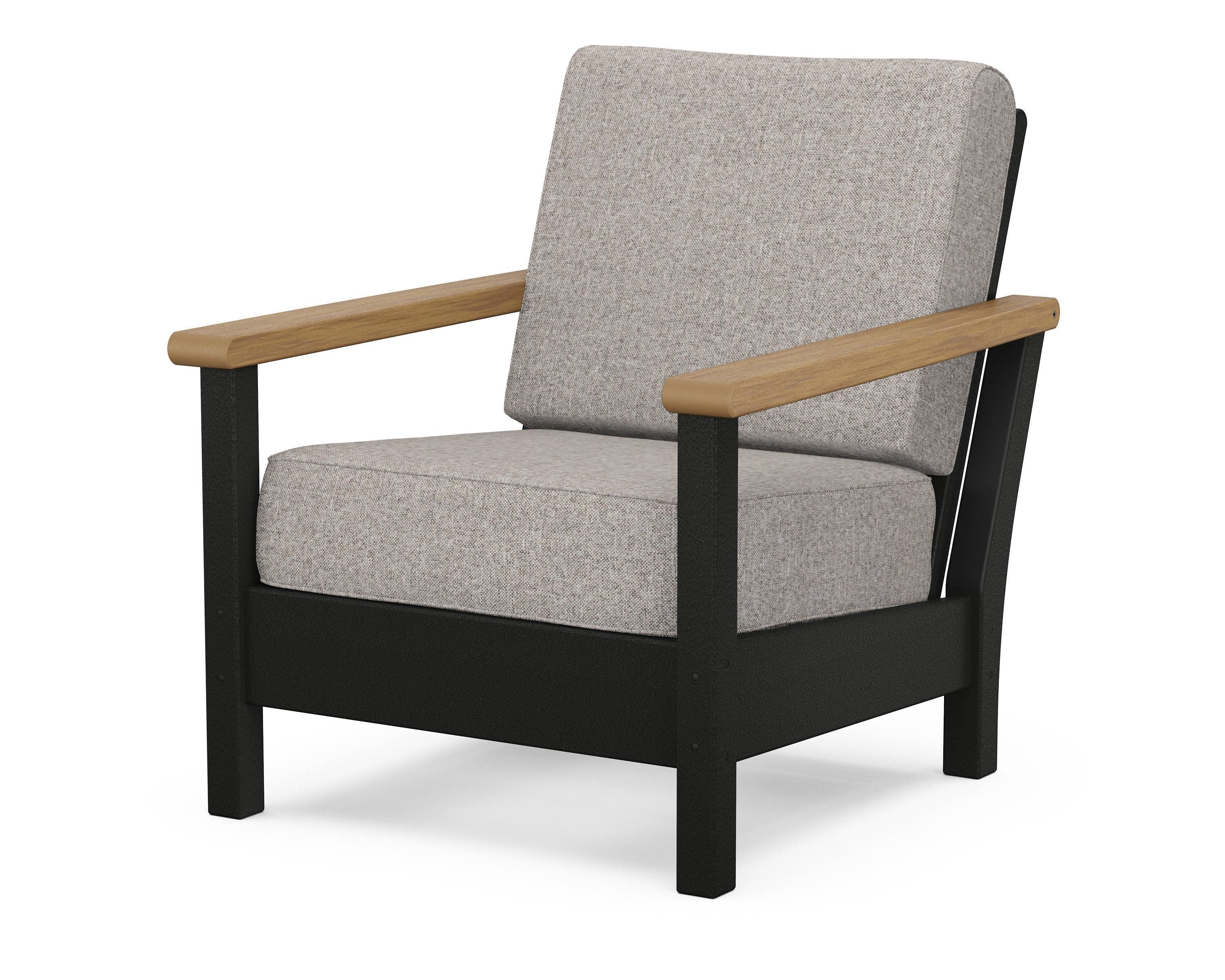 Harbour Deep Seating Chair in Black / Natural / Weathered Tweed