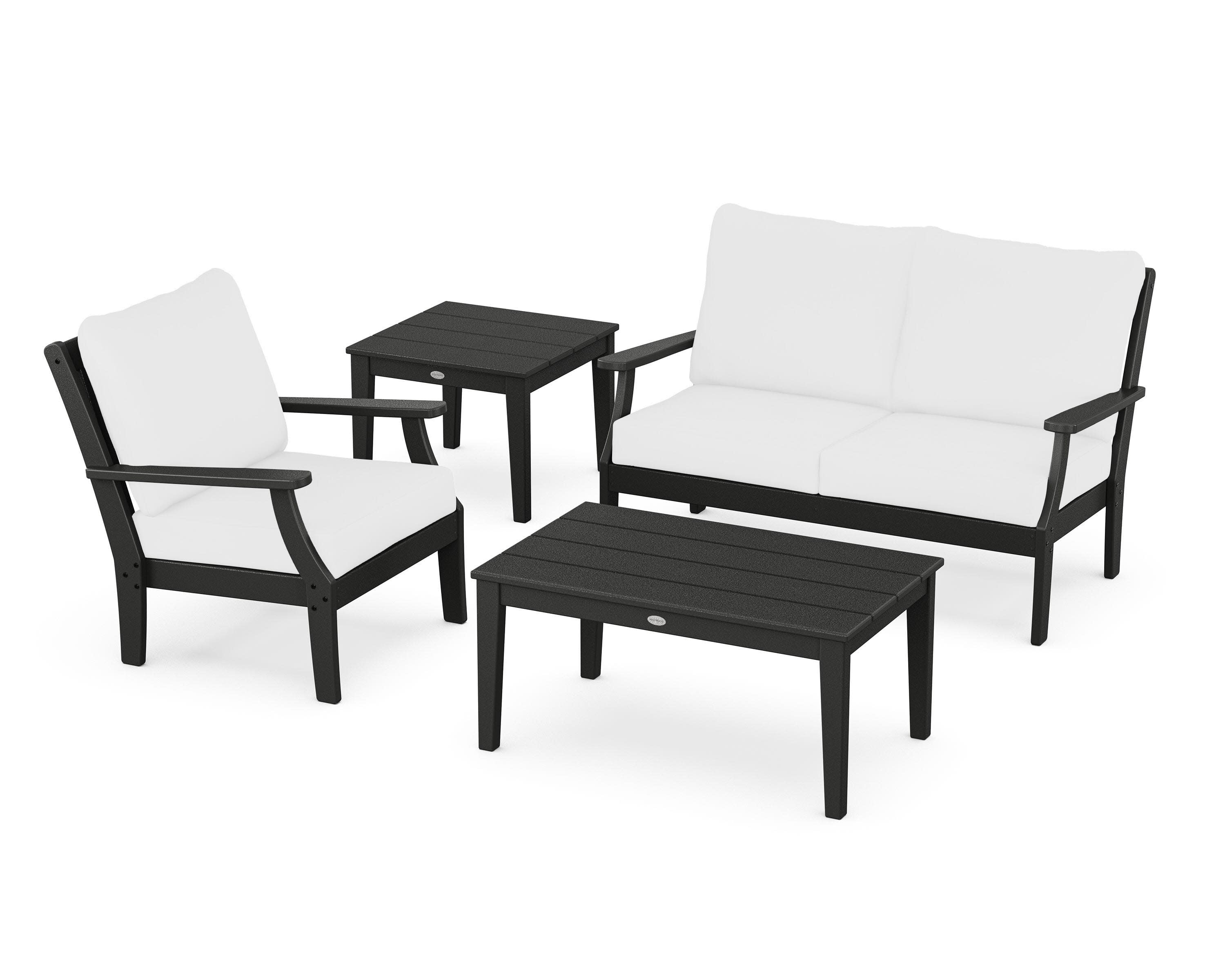 Braxton 4-Piece Deep Seating Set in Black / Natural