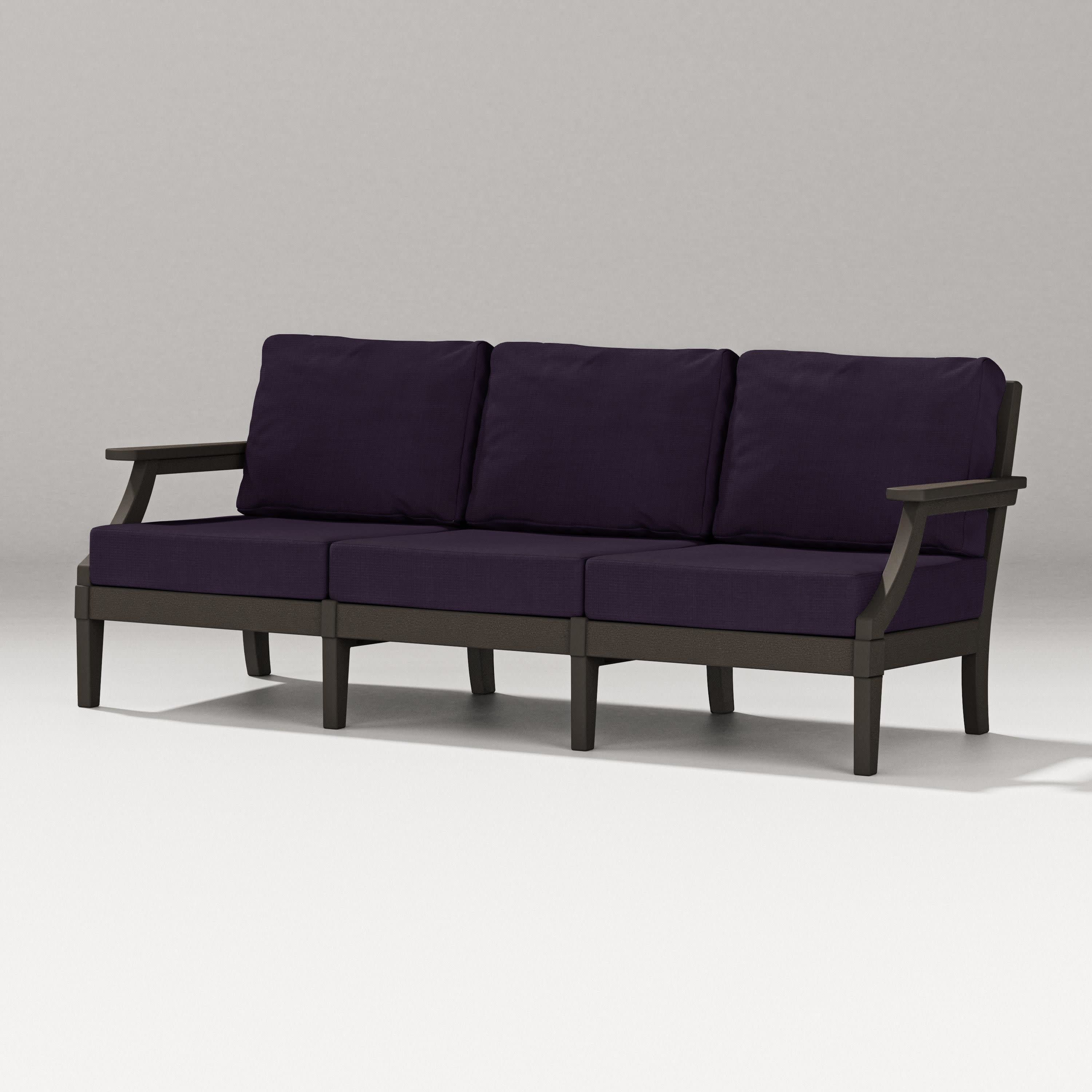 Estate Sofa in Vintage Coffee / Navy Linen