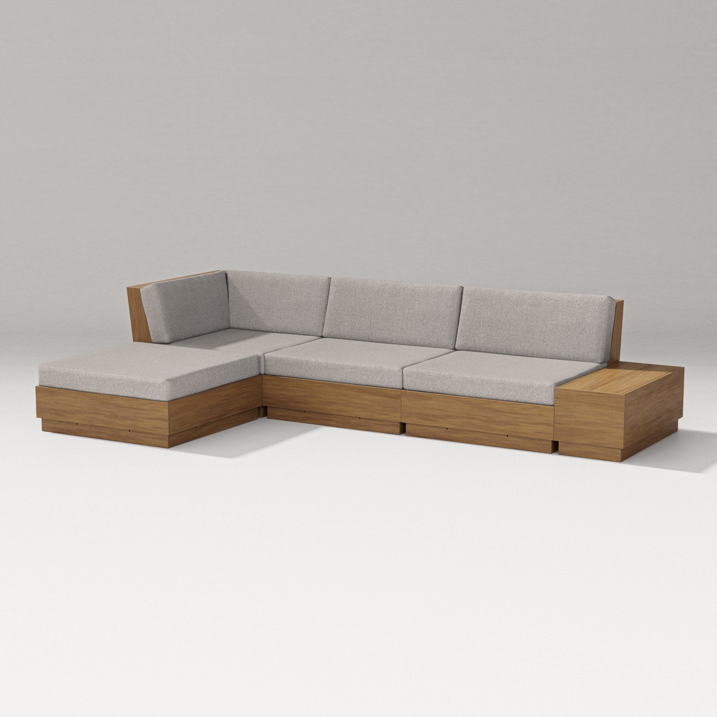 Elevate Chaise Sectional in Natural / Weathered Tweed