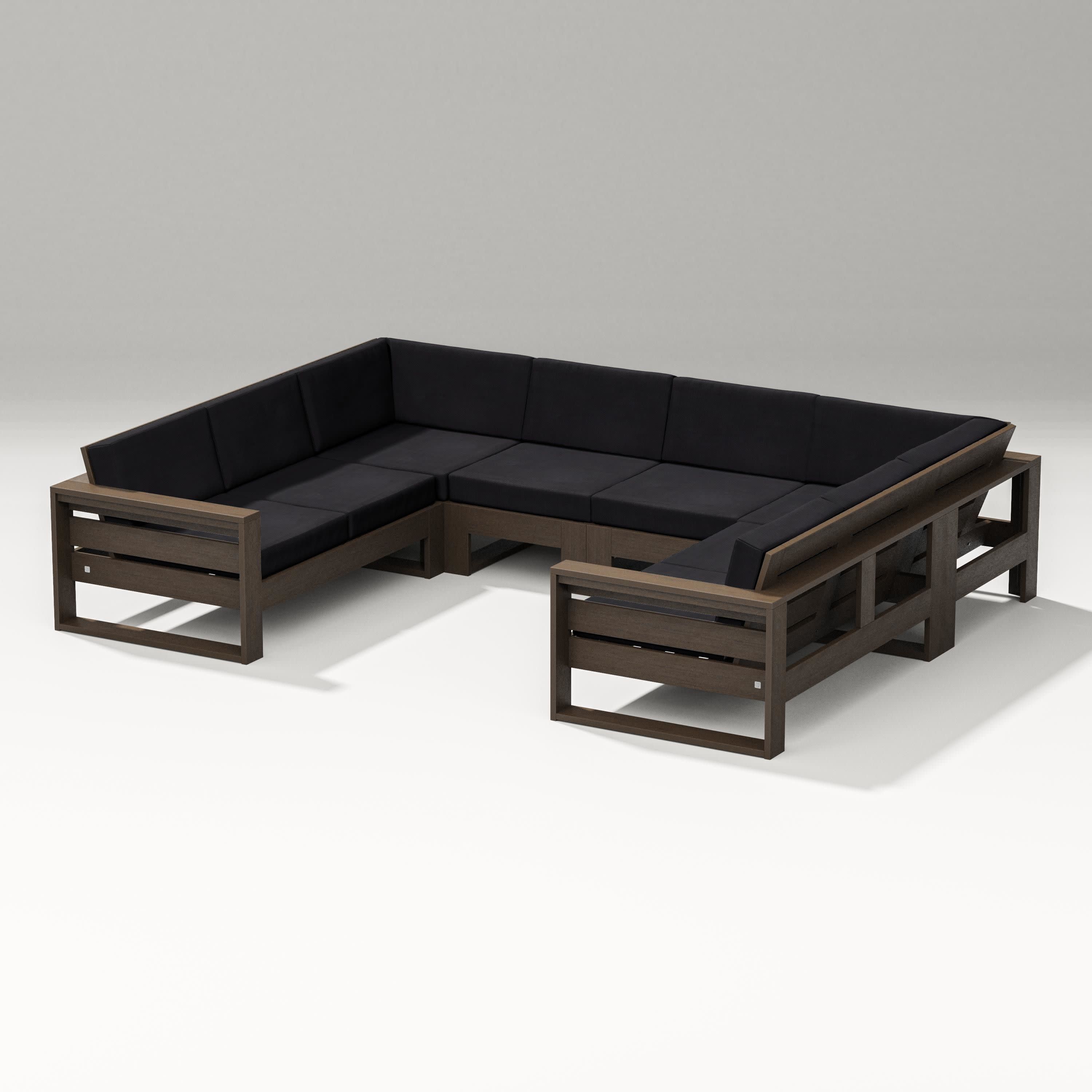 Latitude U-Shaped Sectional in Kona / Midnight Linen