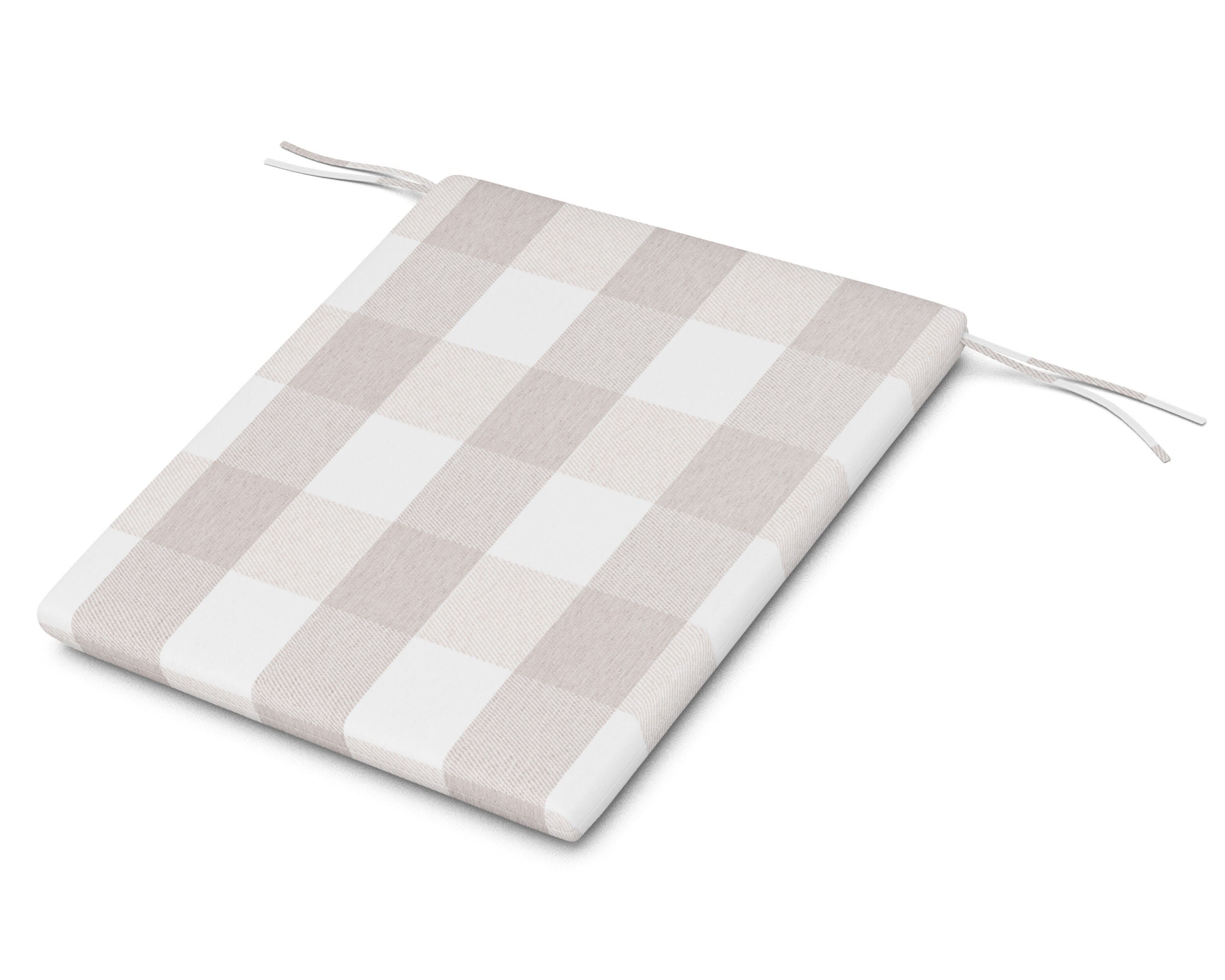 AL100 Seat Pad in Buffalo Plaid Dune Burlap