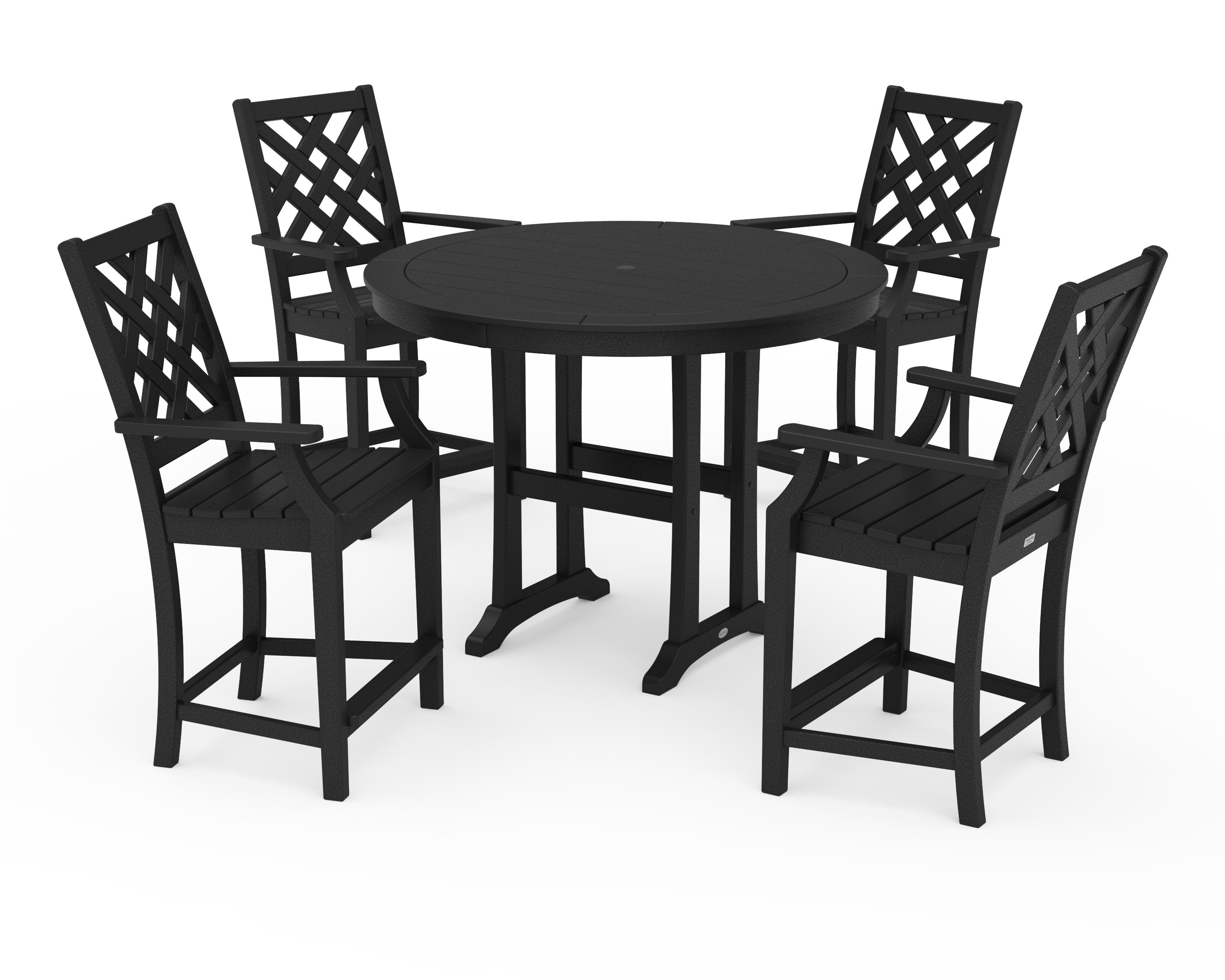 Wovendale 5-Piece Round Counter Set in Black