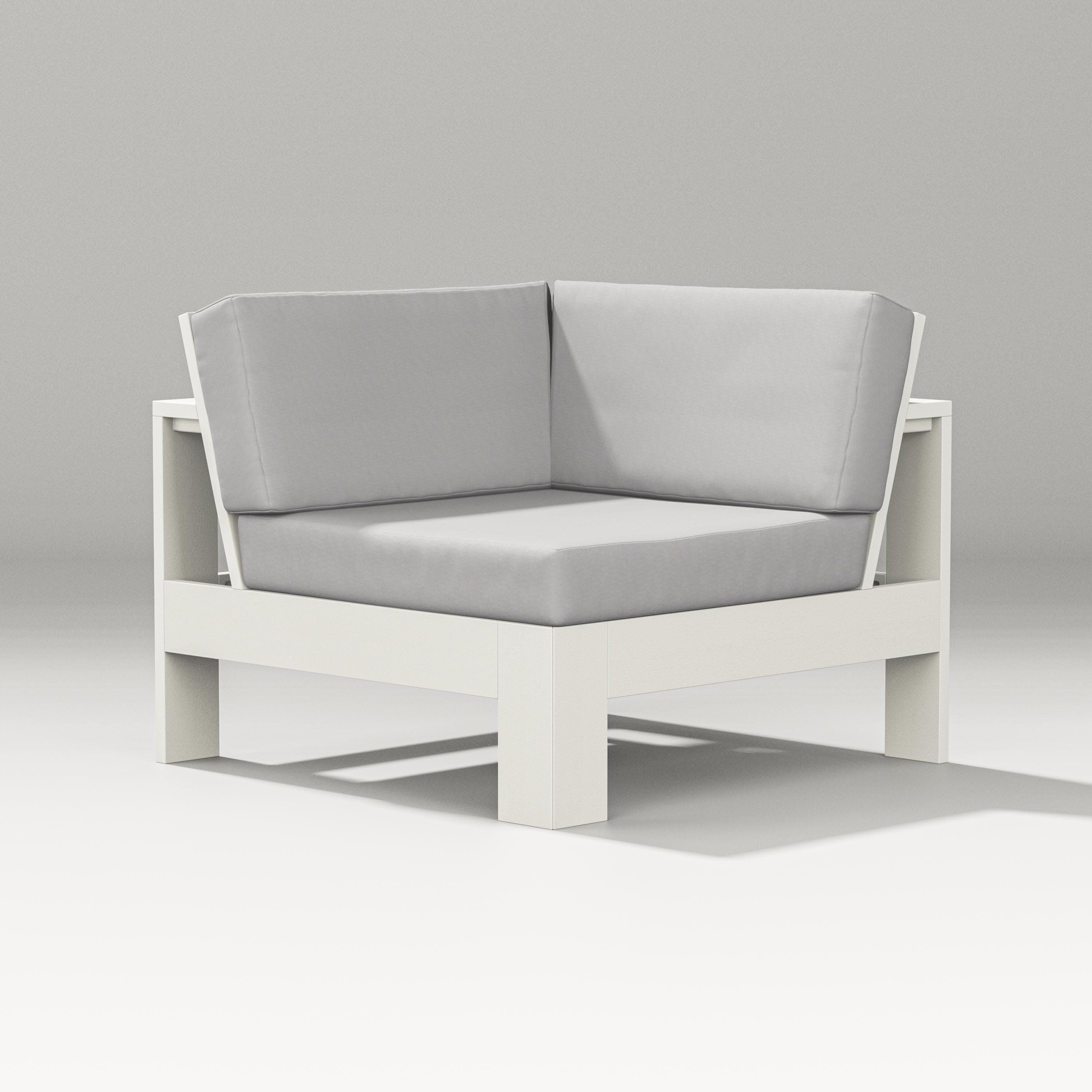 Latitude Modular Corner Chair in Vintage White / Diamond in the Rough