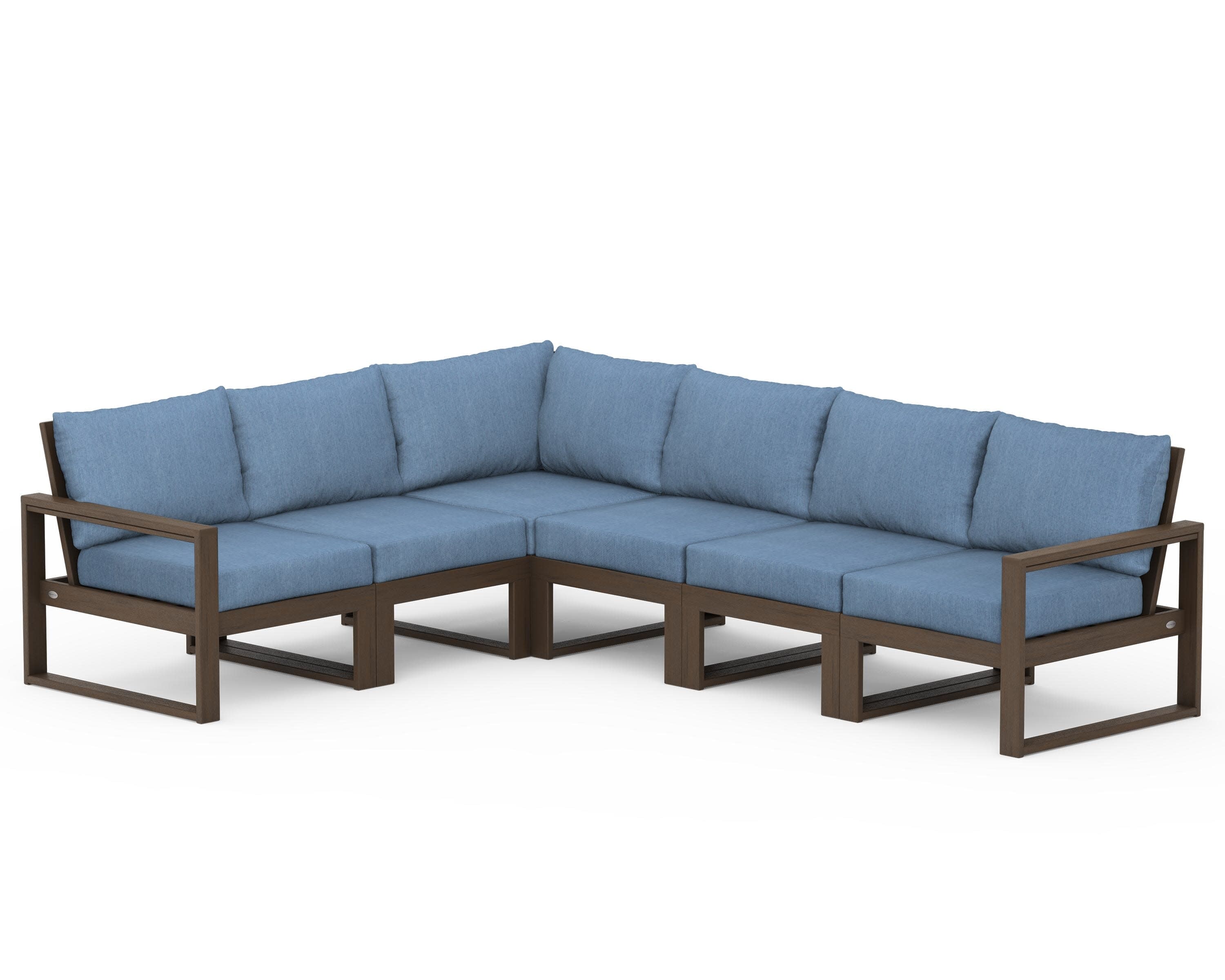 EDGE 6-Piece Modular Deep Seating Set in Kona / Sky Blue