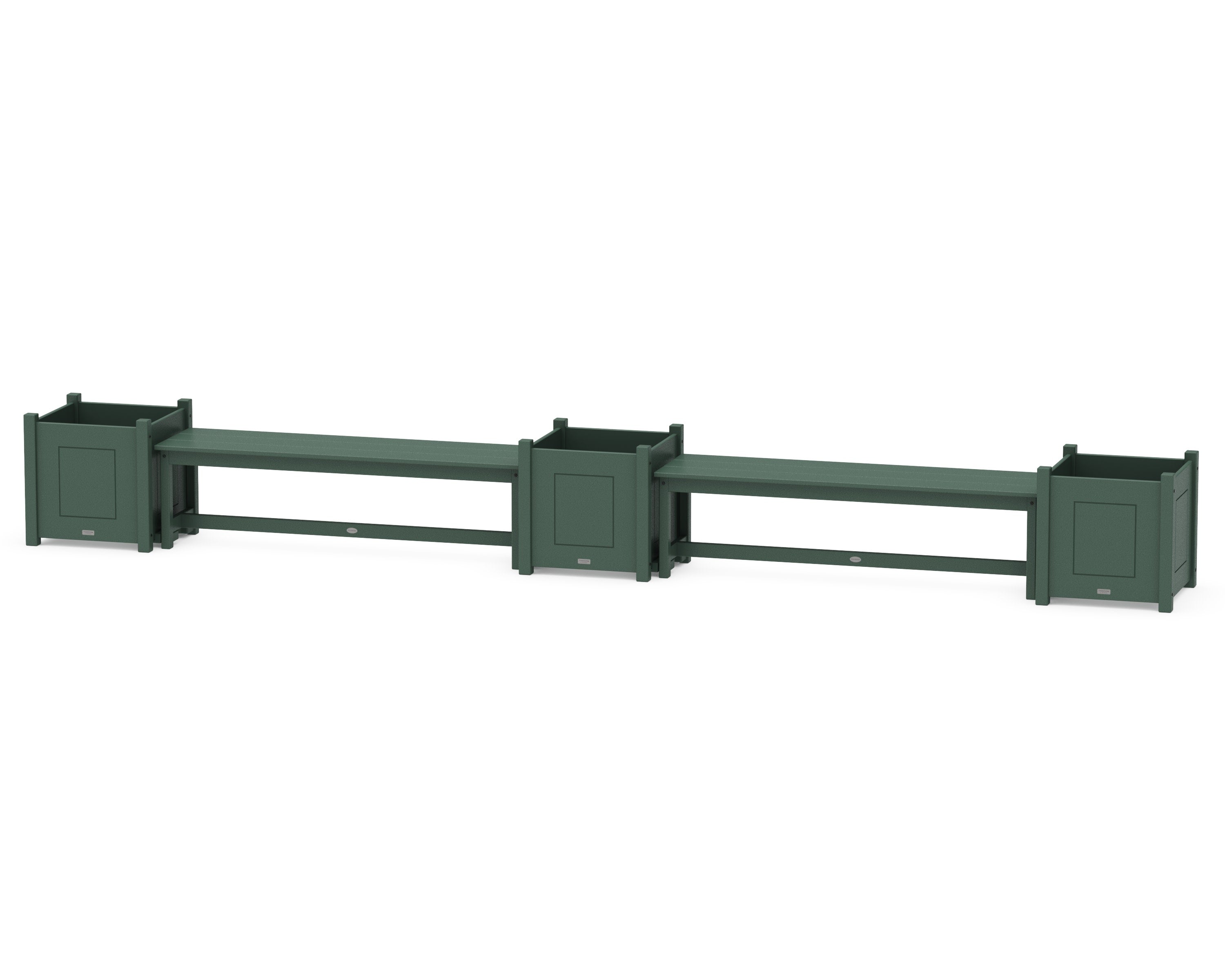 60" Country Living Straight Double Planter Bench Set - Large in Green