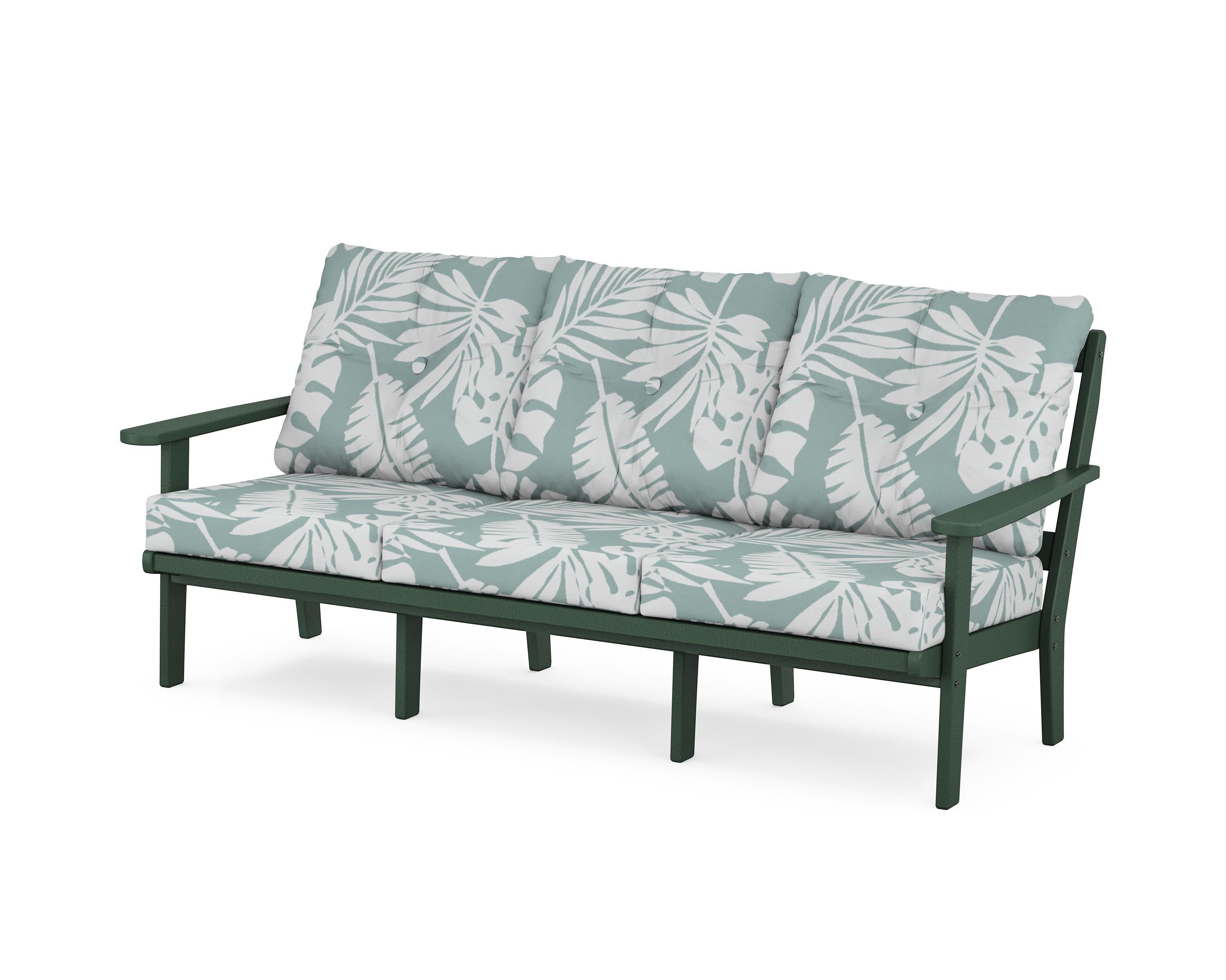 Mission Deep Seating Sofa in Green / Leaf Glacier Spa