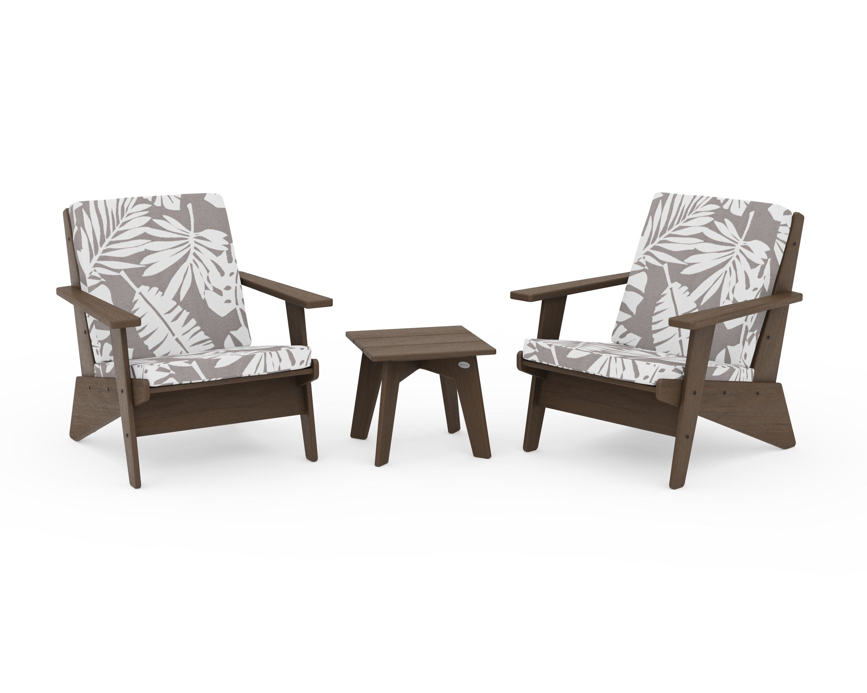 Riviera Modern Lounge 3-Piece Set in Kona / Leaf Grey Mist