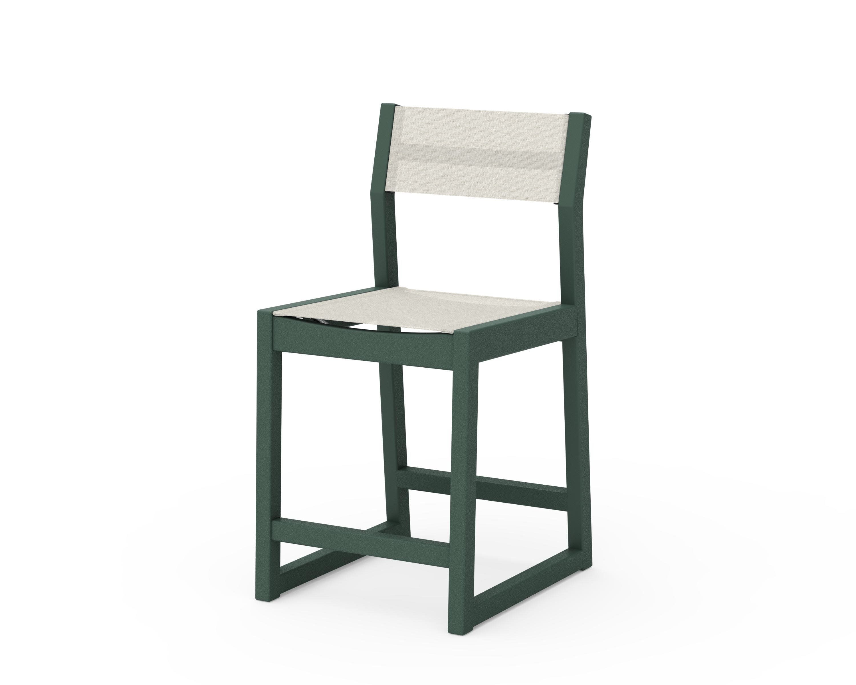 EDGE Sling Counter Side Chair in Green / Parchment Sling