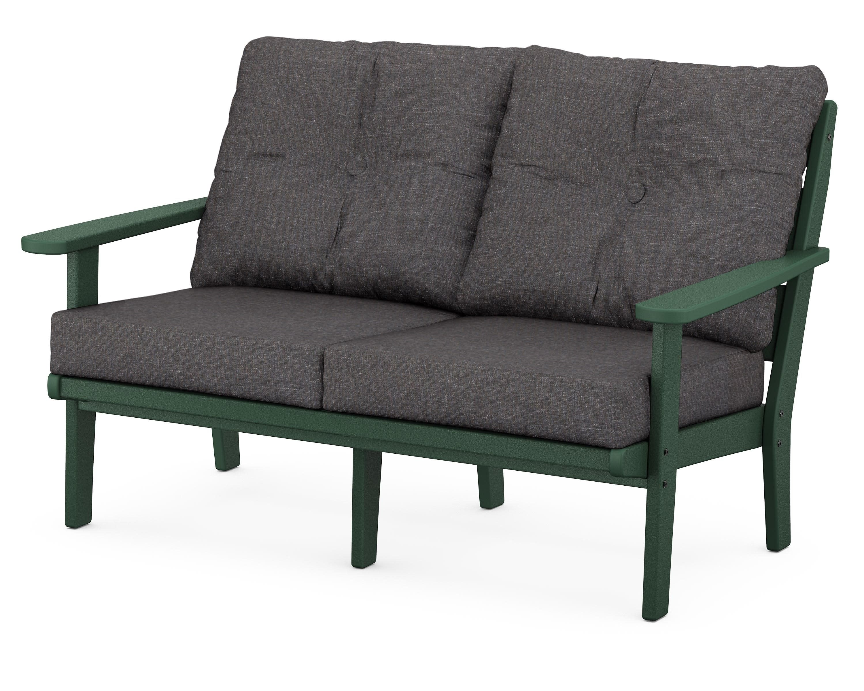 Lakeside Deep Seating Loveseat in Green / Ash Charcoal