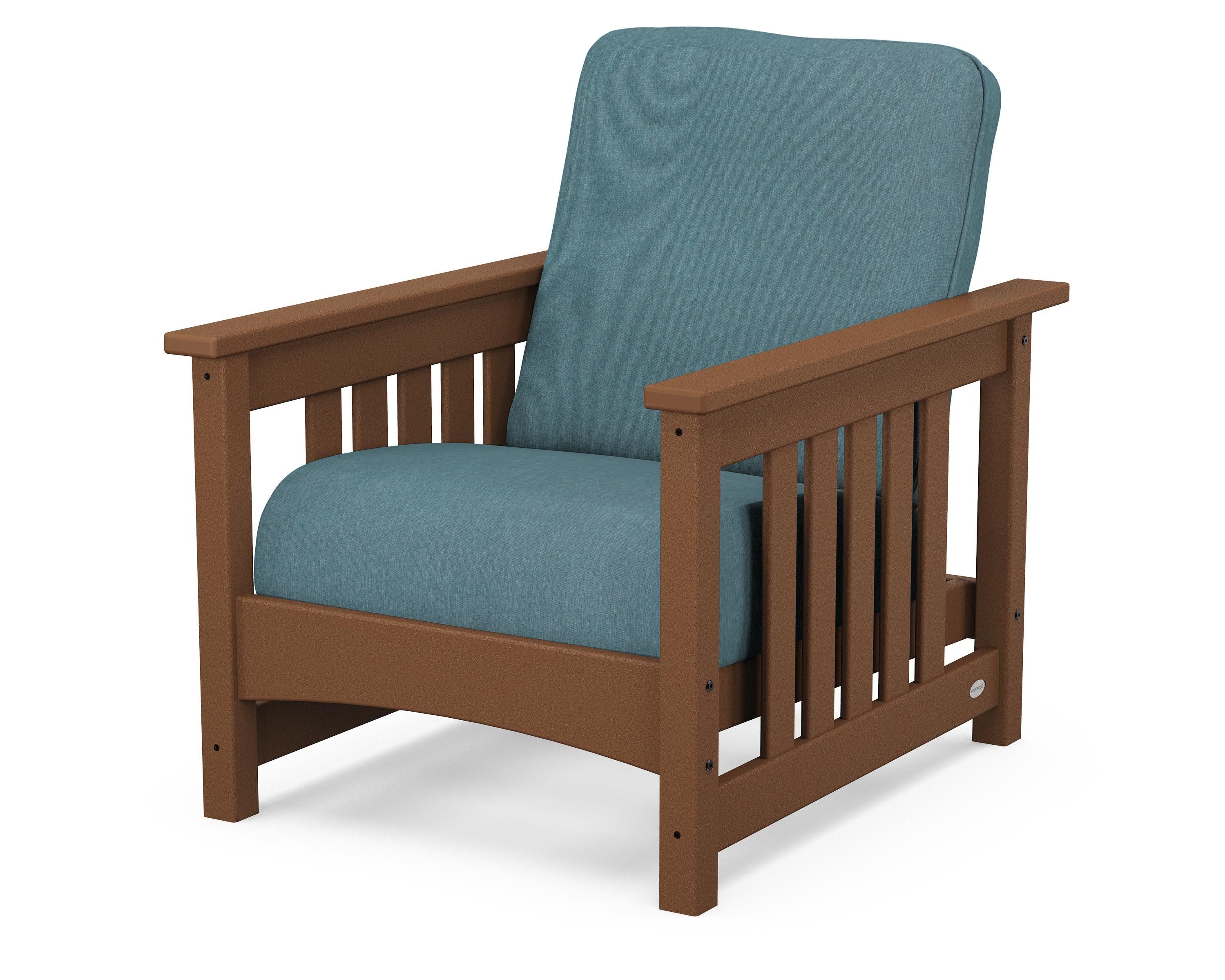 Club Mission Chair in Teak / Ocean Teal