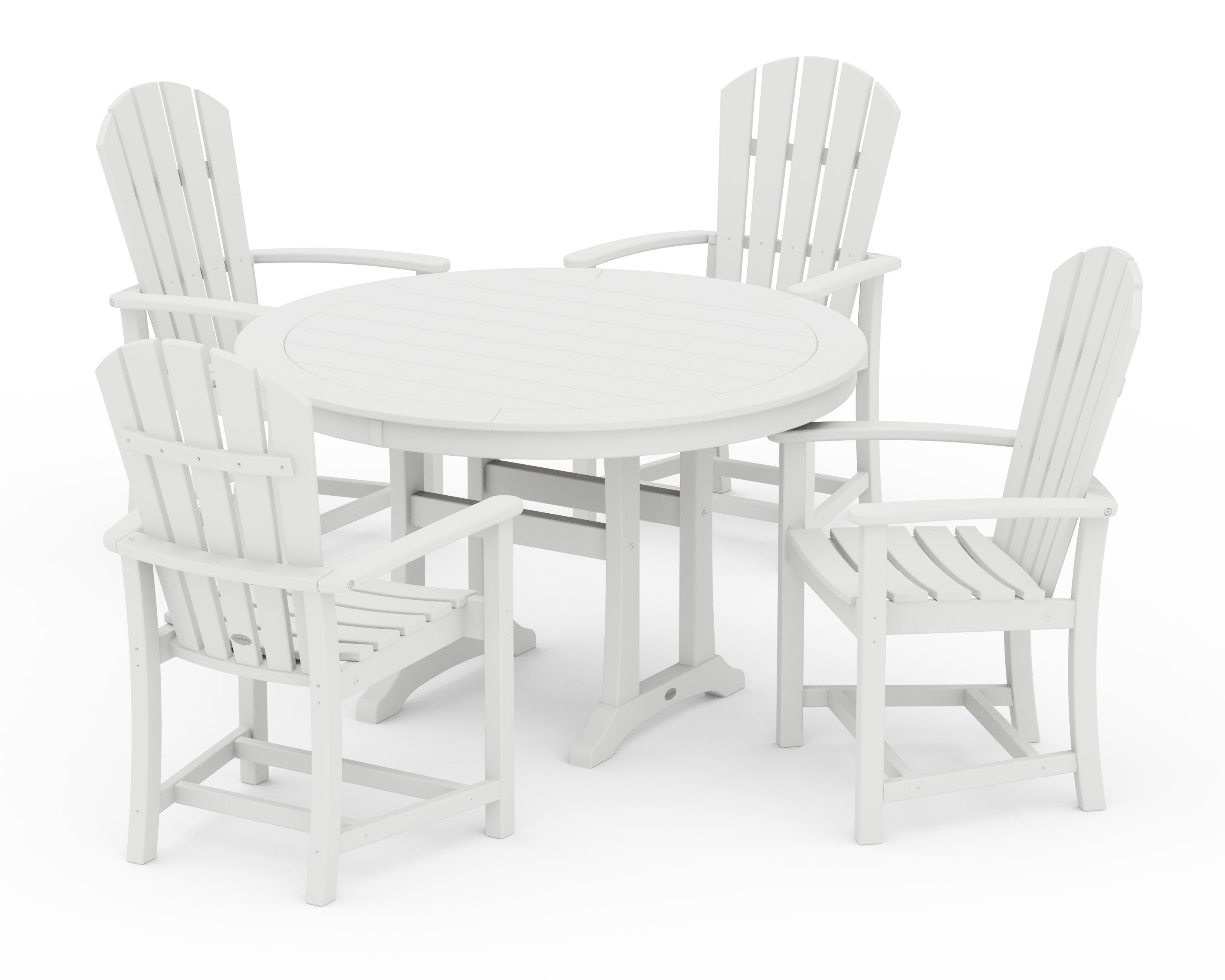 Palm Coast 5-Piece Round Dining Set in White