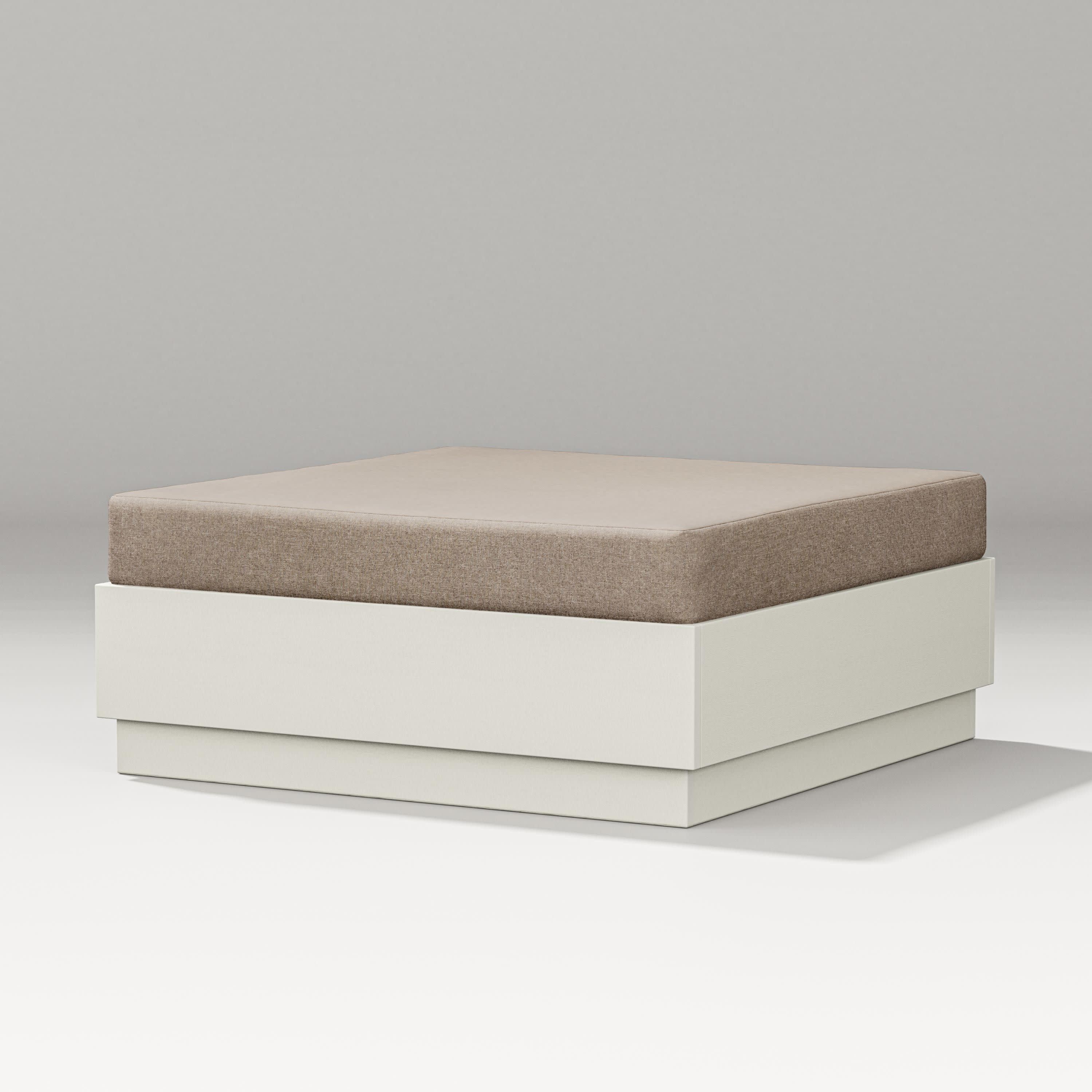 Elevate Lounge Ottoman in Vintage White / Spiced Burlap