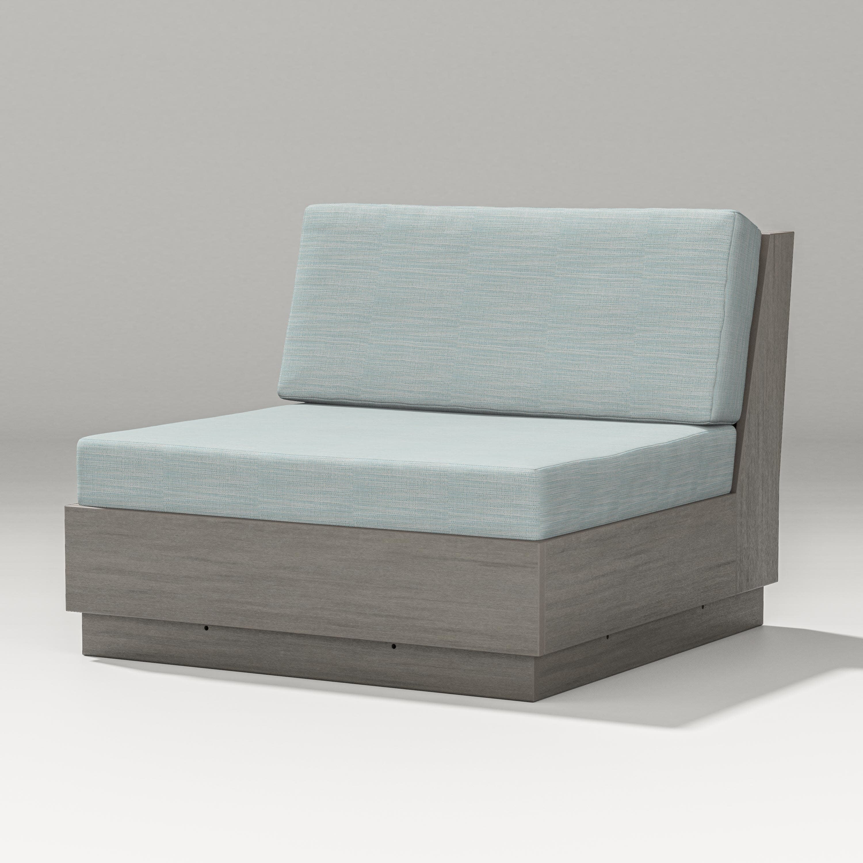Elevate Modular Armless Chair in Driftwood / Soothe Mist