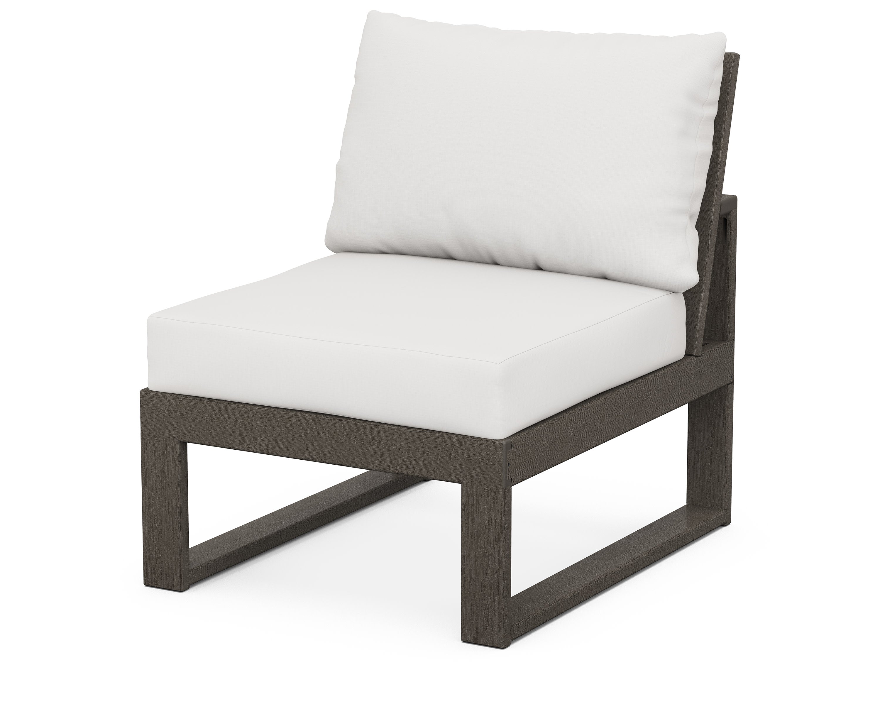 Modular Armless Chair in Vintage Coffee / Natural Linen