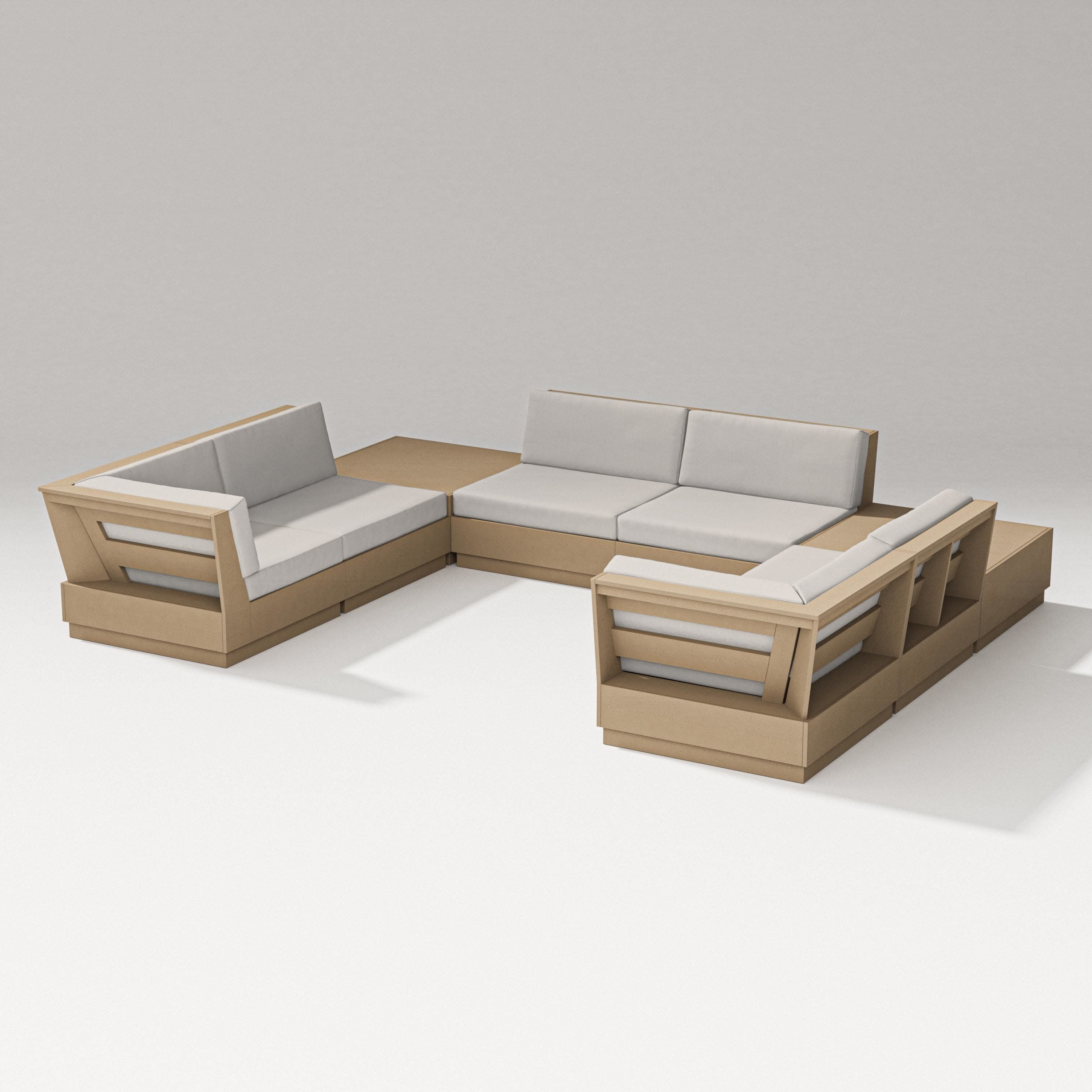 Elevate 8-Piece U-Shaped Sectional in Vintage Sahara / Cast Ash