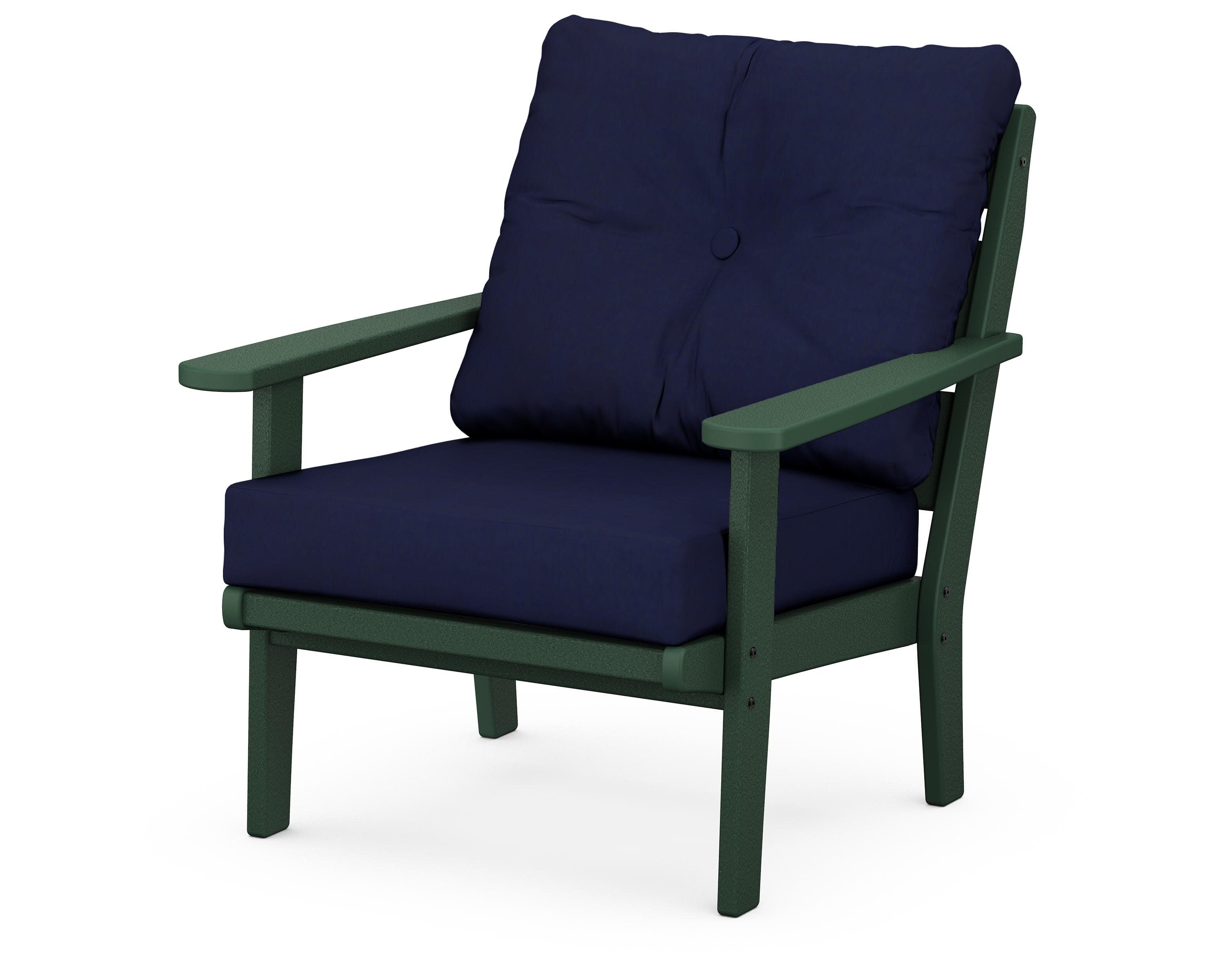 Lakeside Deep Seating Chair in Green / Navy