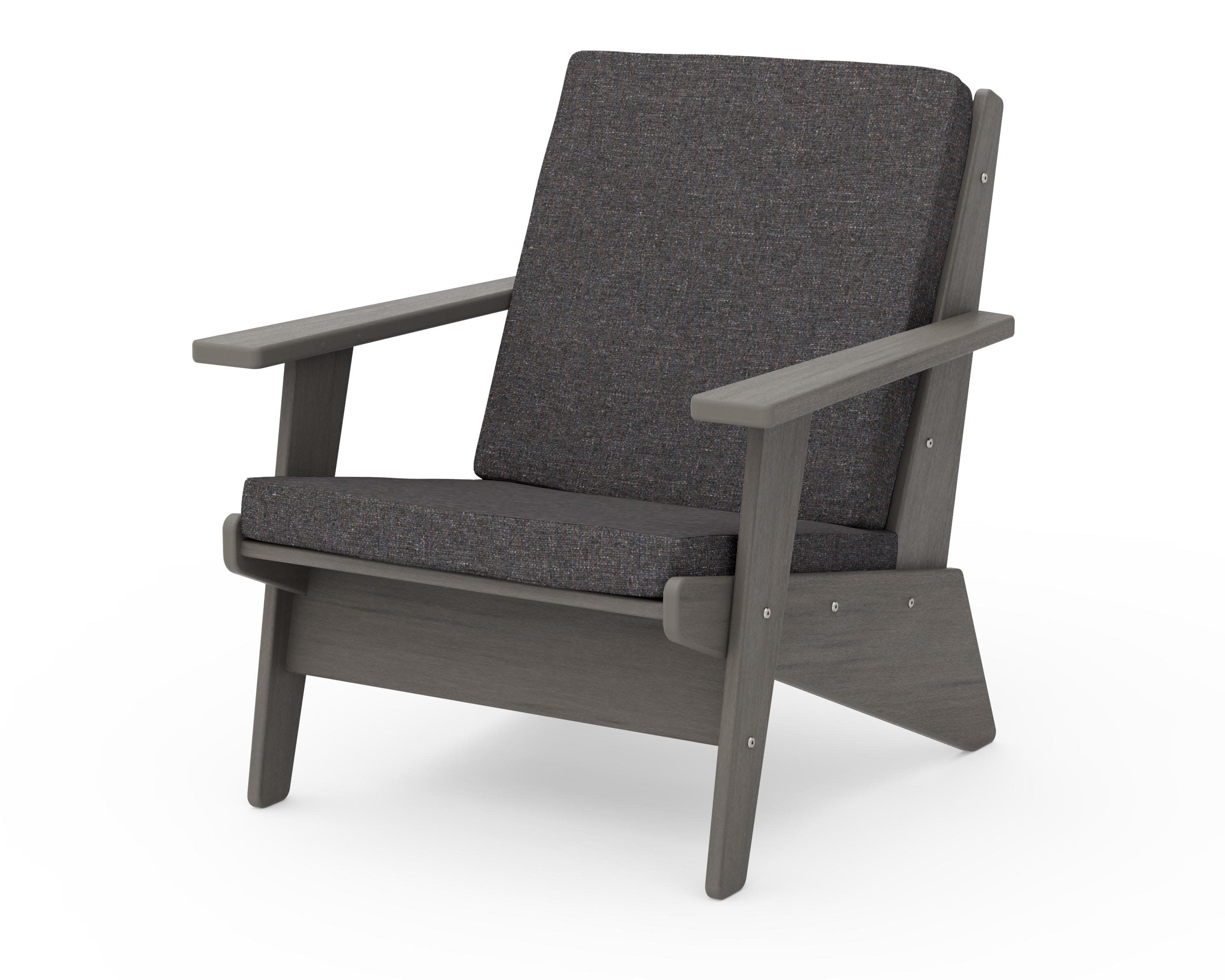 Riviera Modern Lounge Chair in Driftwood / Ash Charcoal