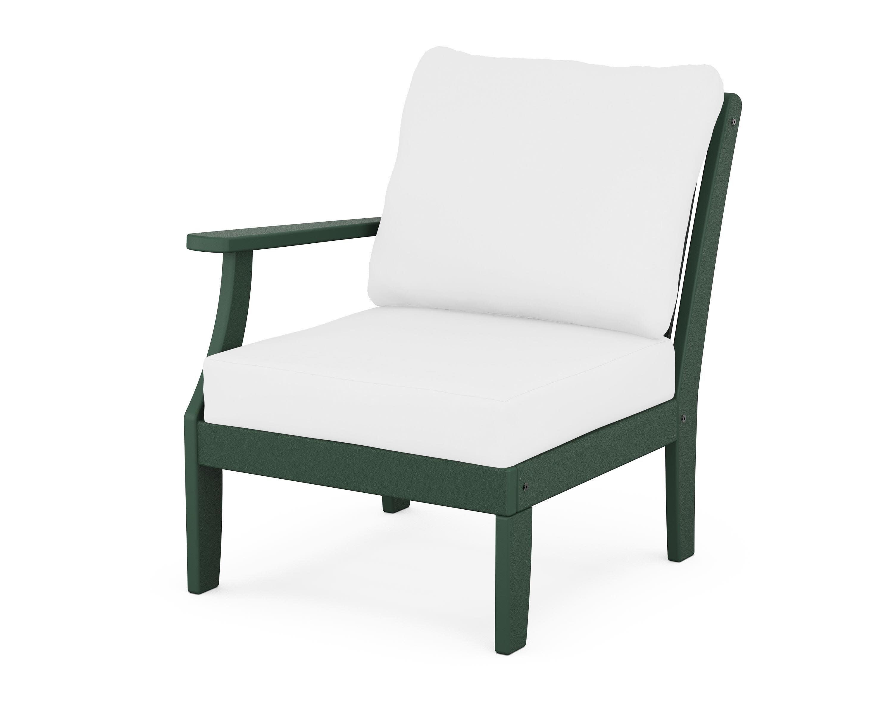 Braxton Modular Left Arm Chair in Green / Natural