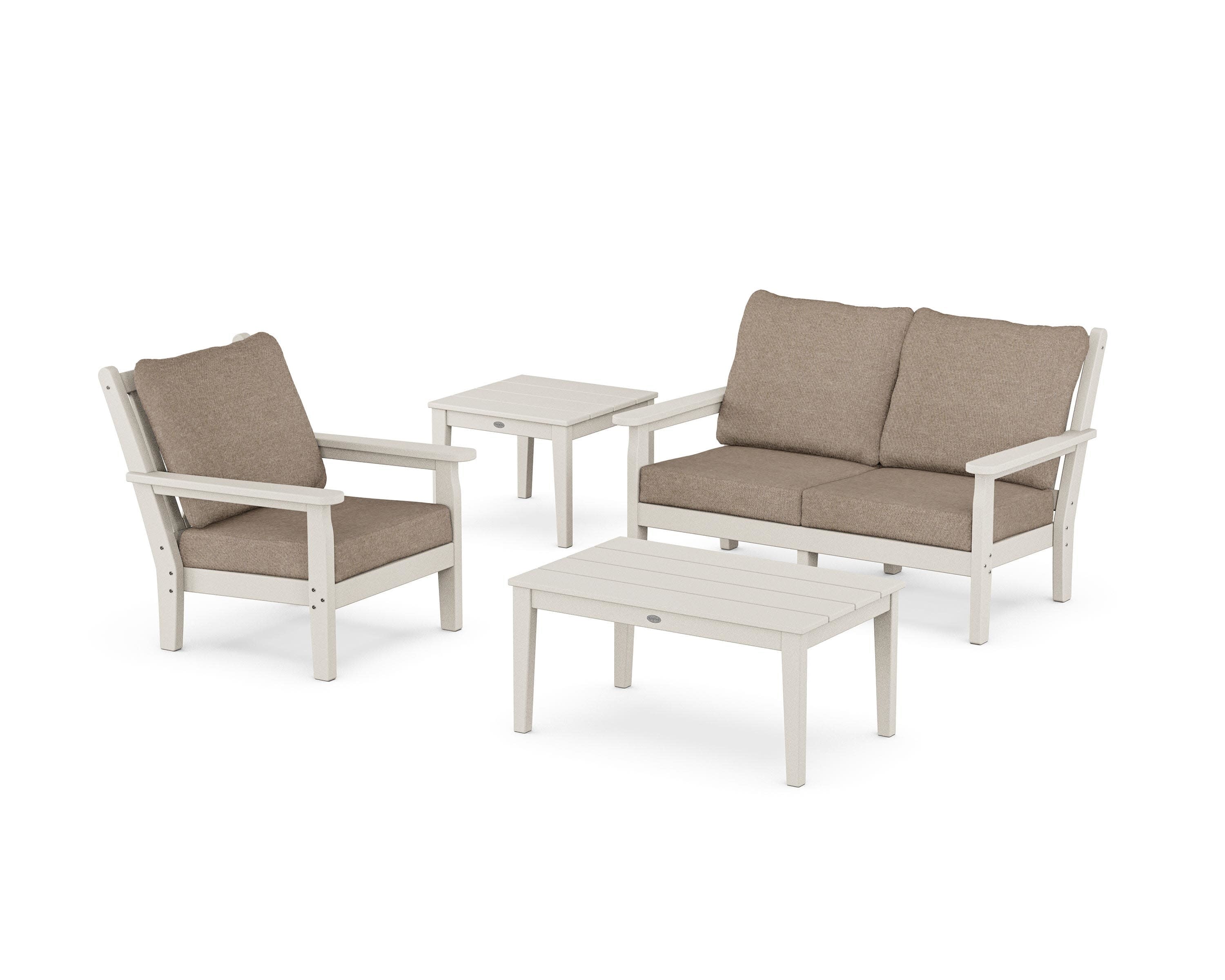 Chippendale 4-Piece Deep Seating Set in Sand / Spiced Burlap