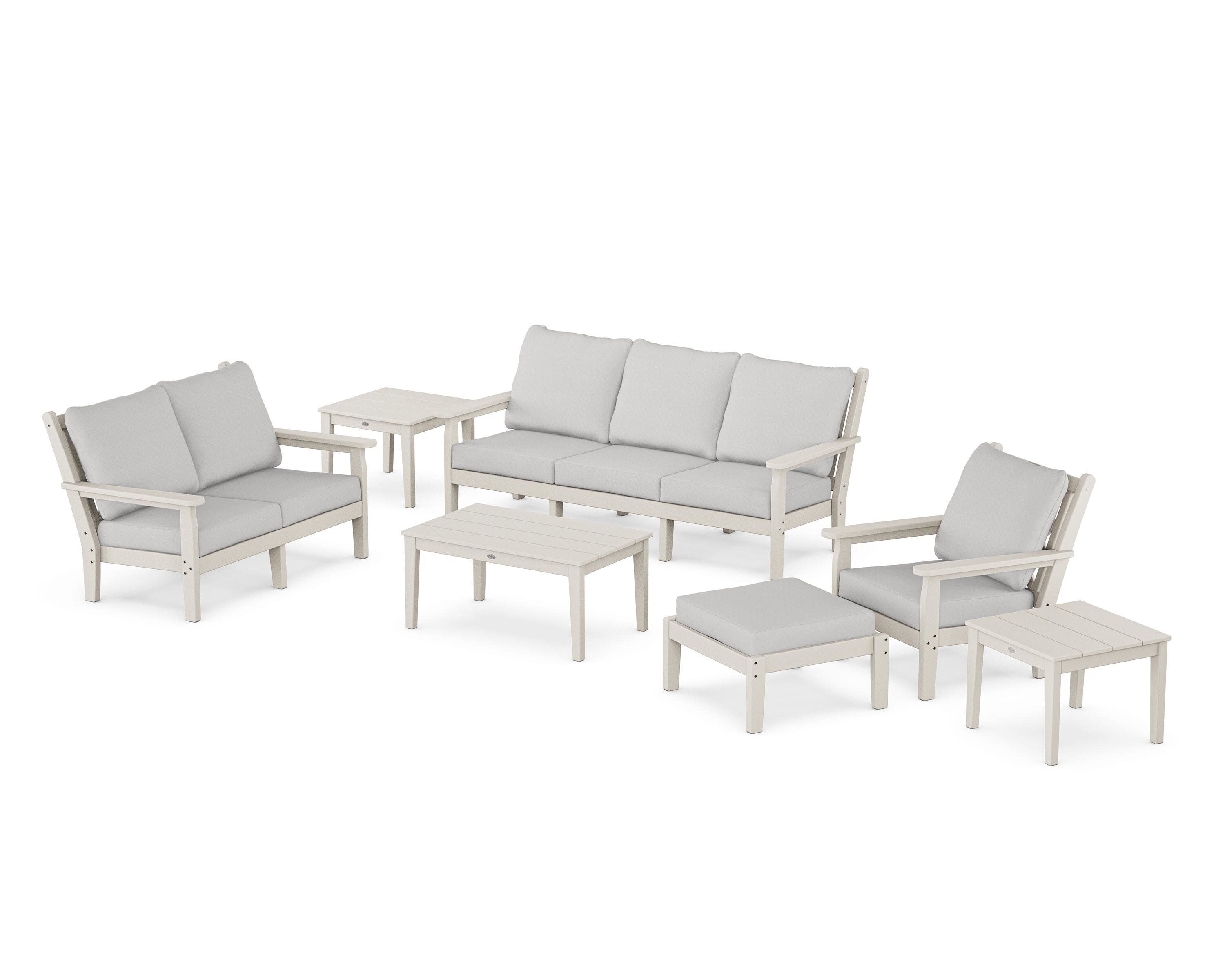Chippendale 7-Piece Deep Seating Set in Sand / Diamond in the Rough