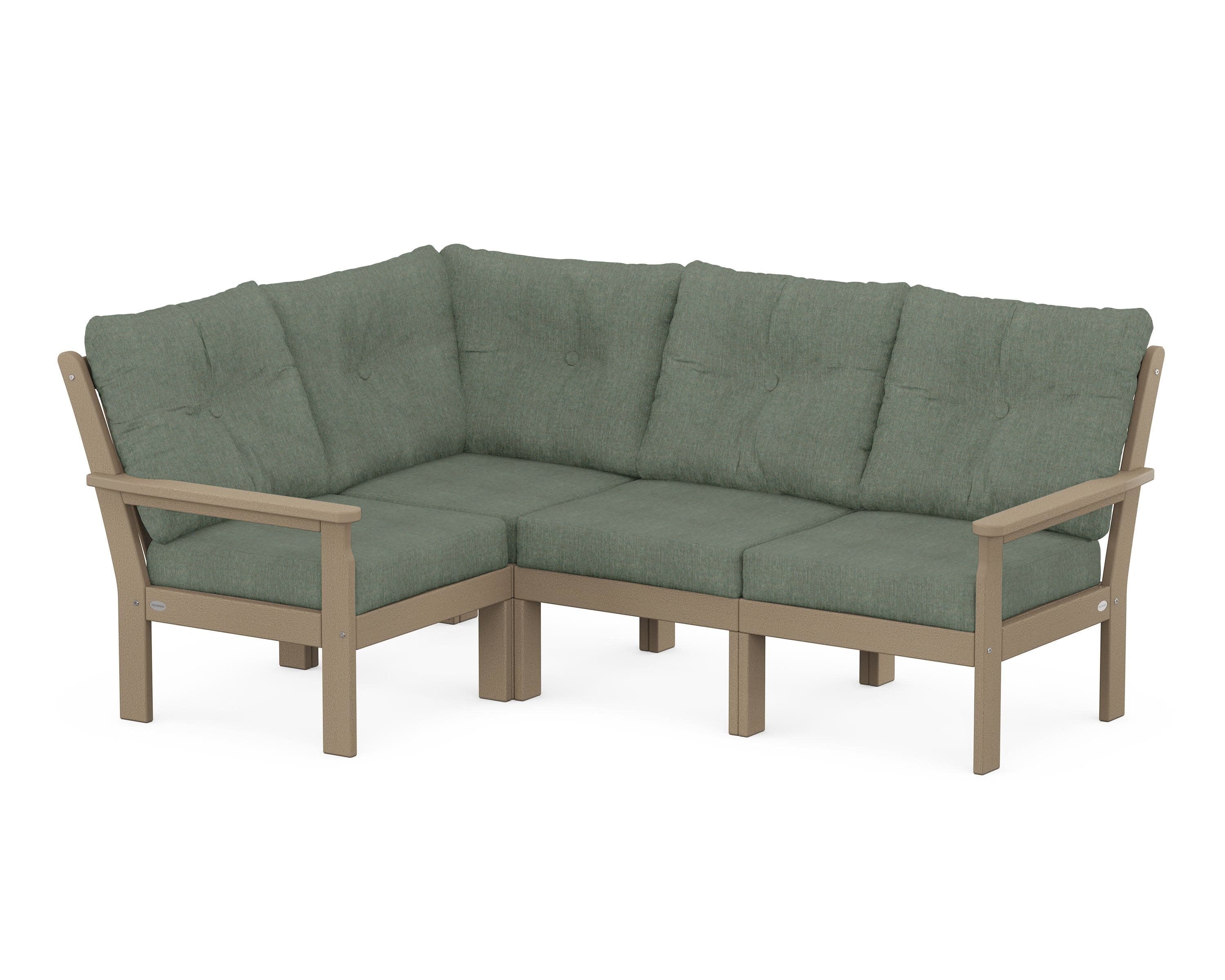 Vineyard 4-Piece Sectional in Vintage Sahara / Cast Sage