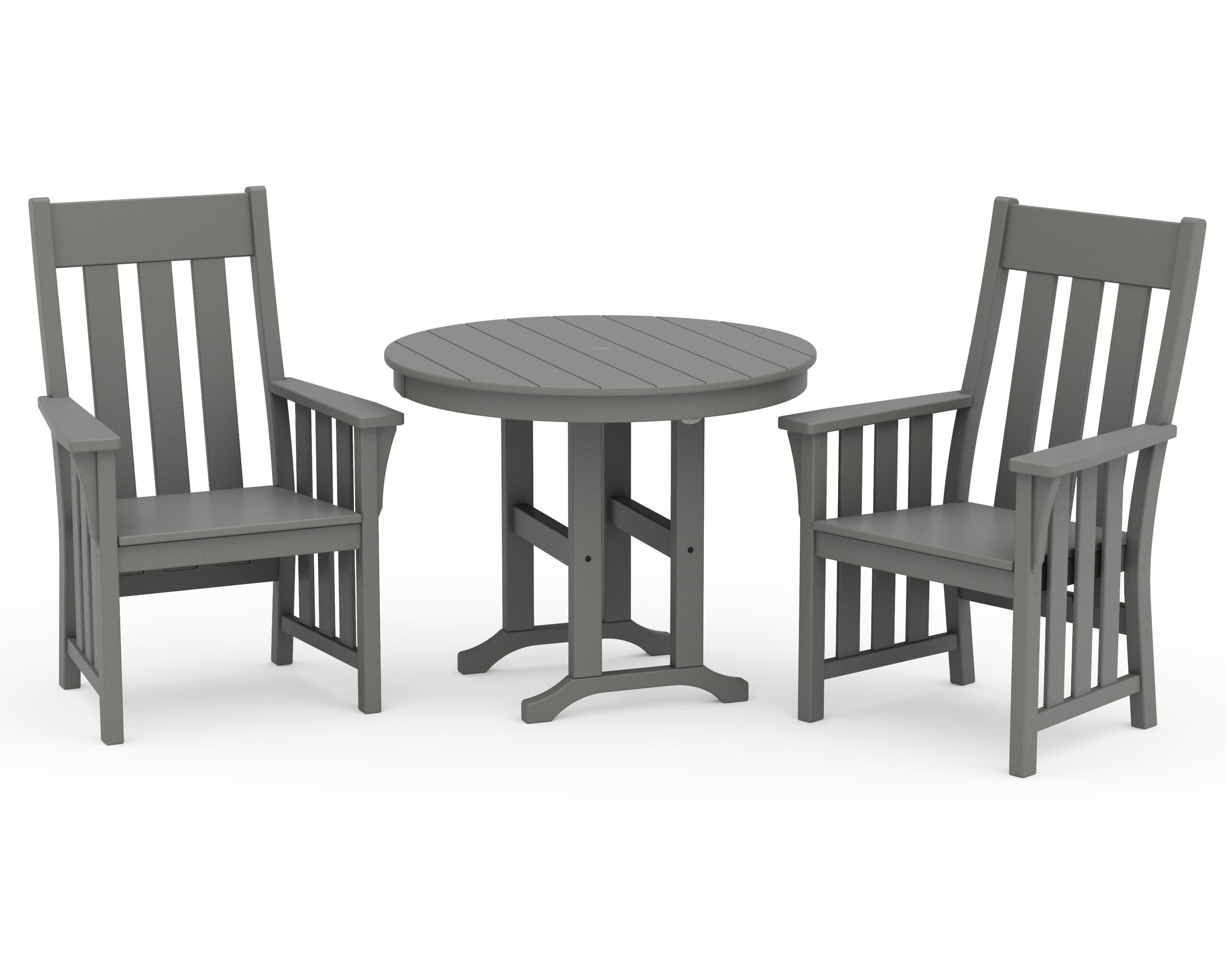 Acadia 3-Piece Farmhouse Dining Set in Slate Grey