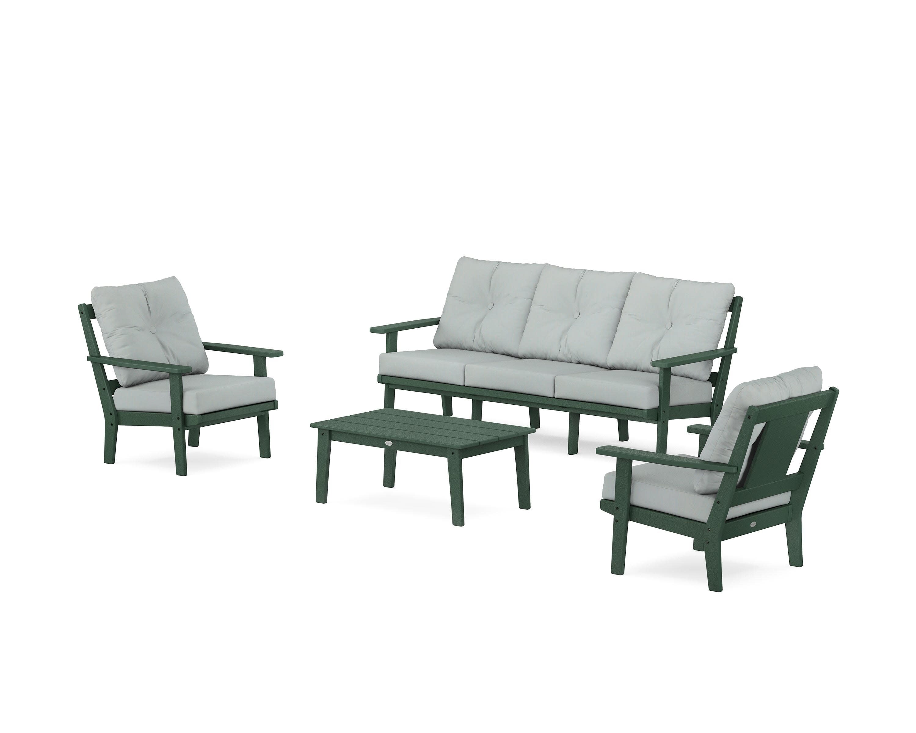 Prairie 4-Piece Deep Seating Set with Sofa in Green / Spa
