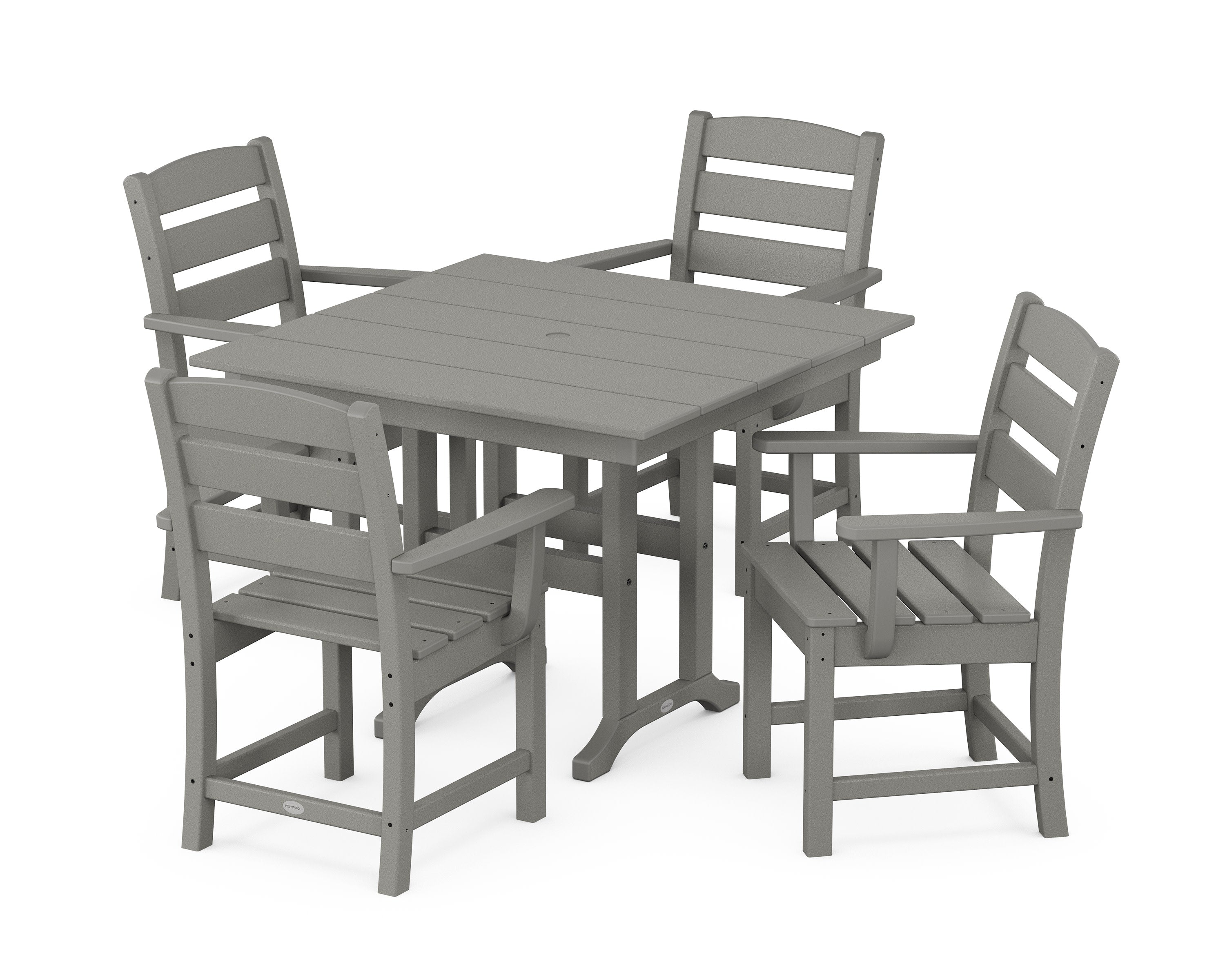 Lakeside 5-Piece Farmhouse Dining Set in Slate Grey