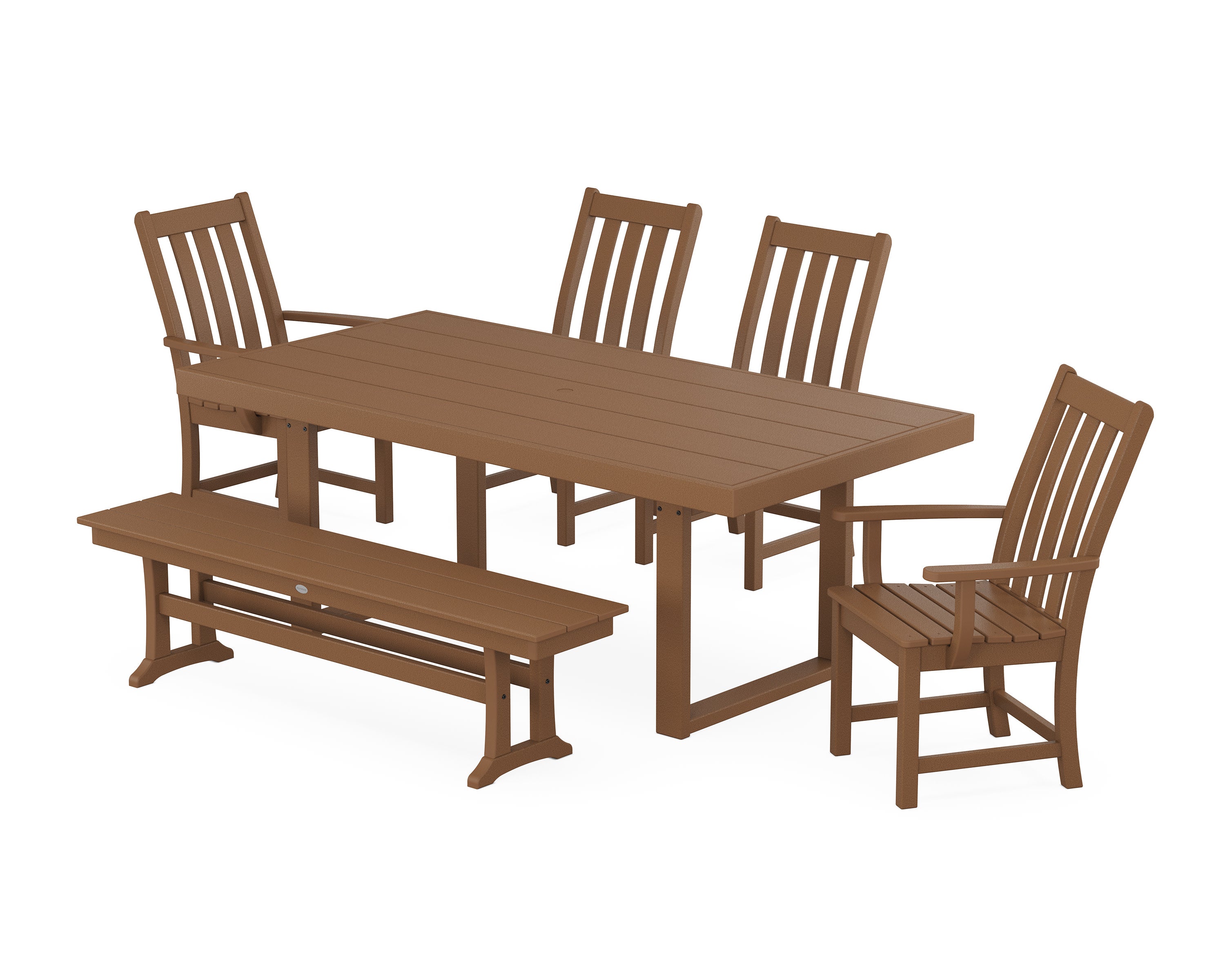Vineyard 6-Piece Dining Set with Bench in Teak