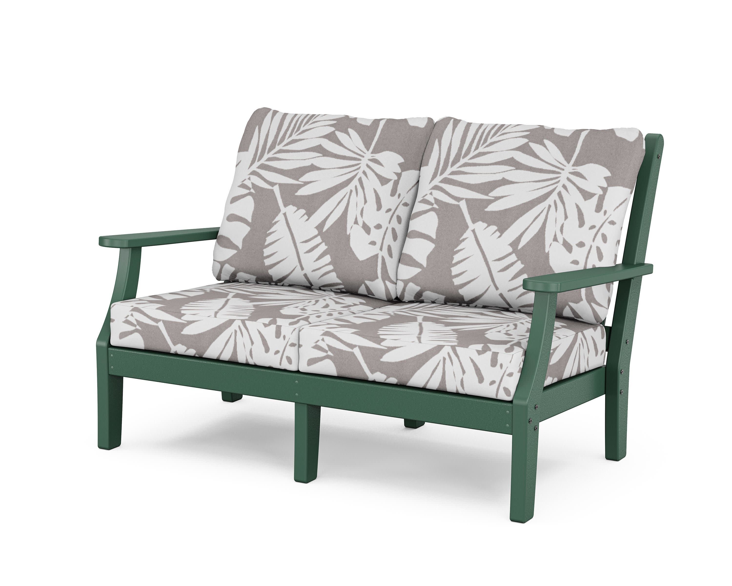 Wovendale Deep Seating Loveseat in Green / Leaf Grey Mist