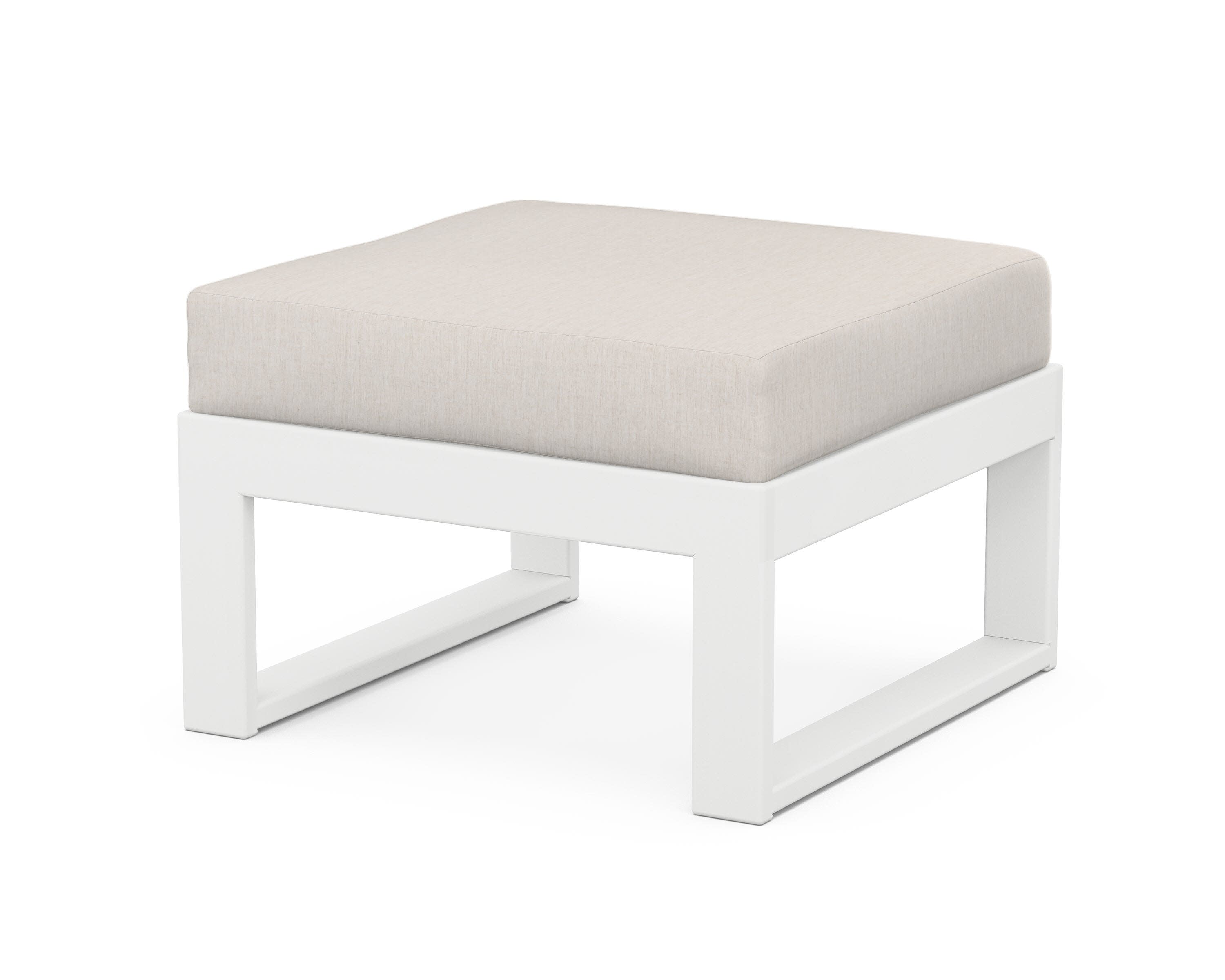 Modular Ottoman - Modern in White / Cast Ash