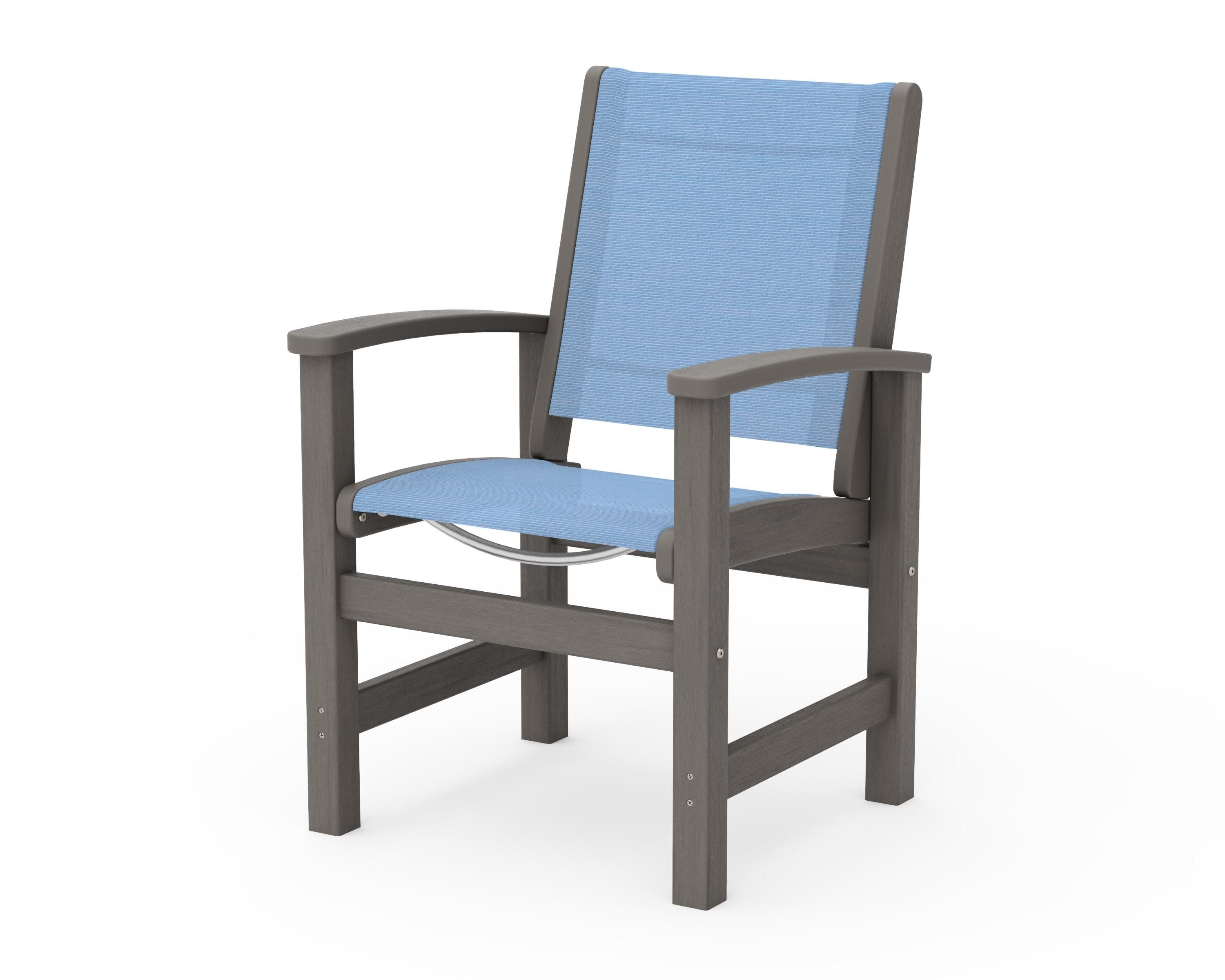 Coastal Dining Chair in Driftwood / Poolside Sling