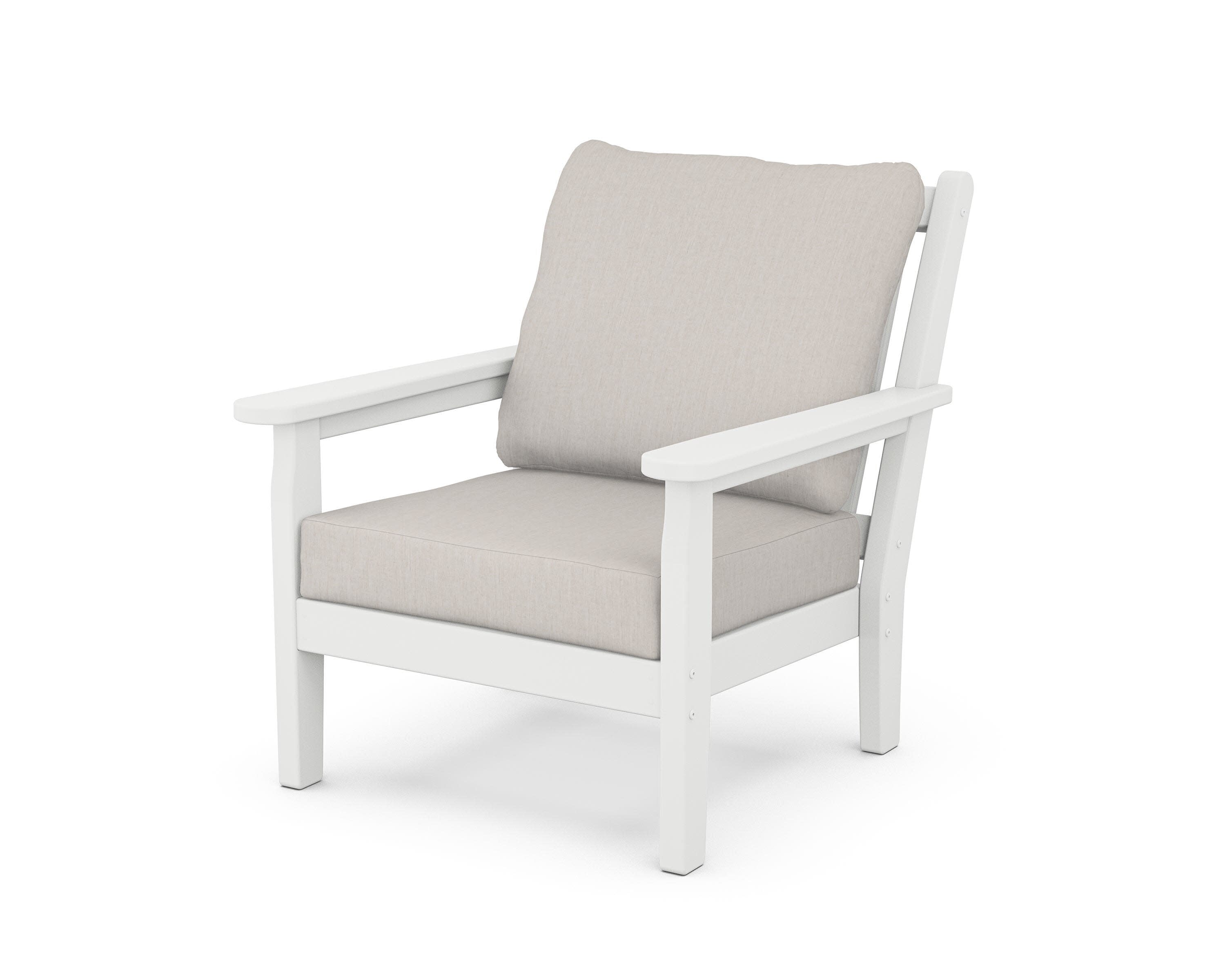 Chippendale Deep Seating Chair in White / Cast Ash