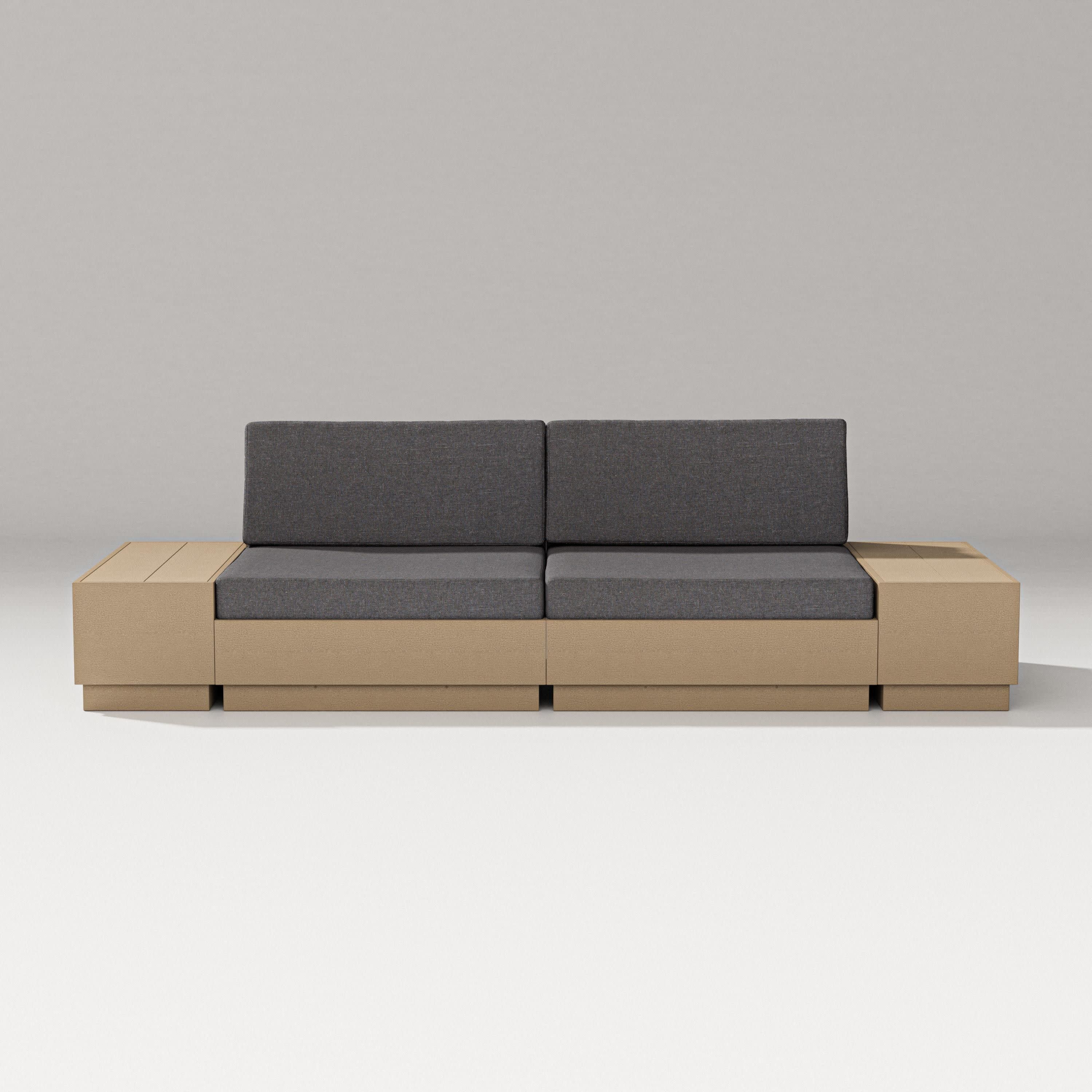 Elevate 4-Piece Loveseat Sectional in Vintage Sahara / Ash Charcoal