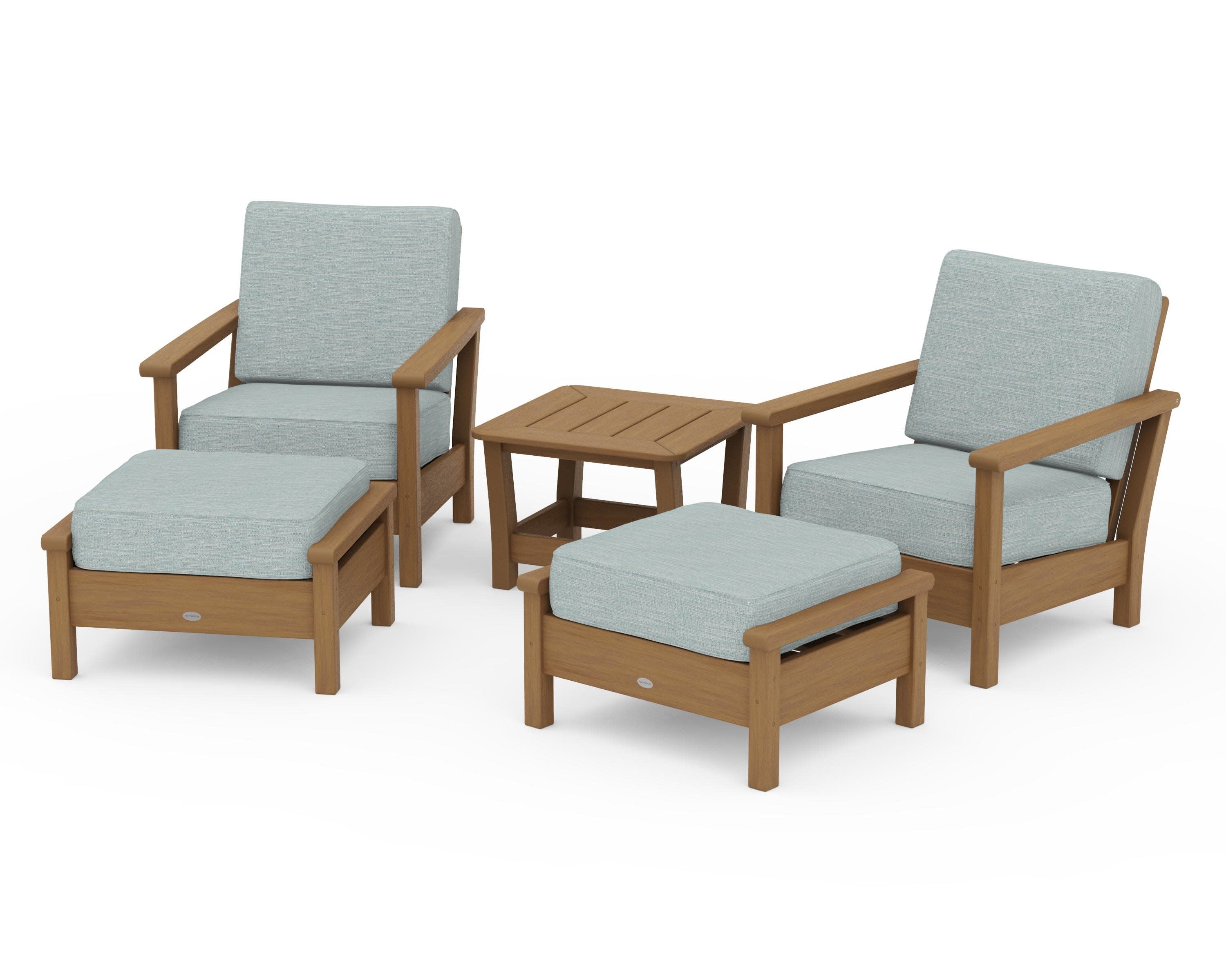 Harbour 5-Piece Deep Seating Chair Set in Natural / Soothe Mist
