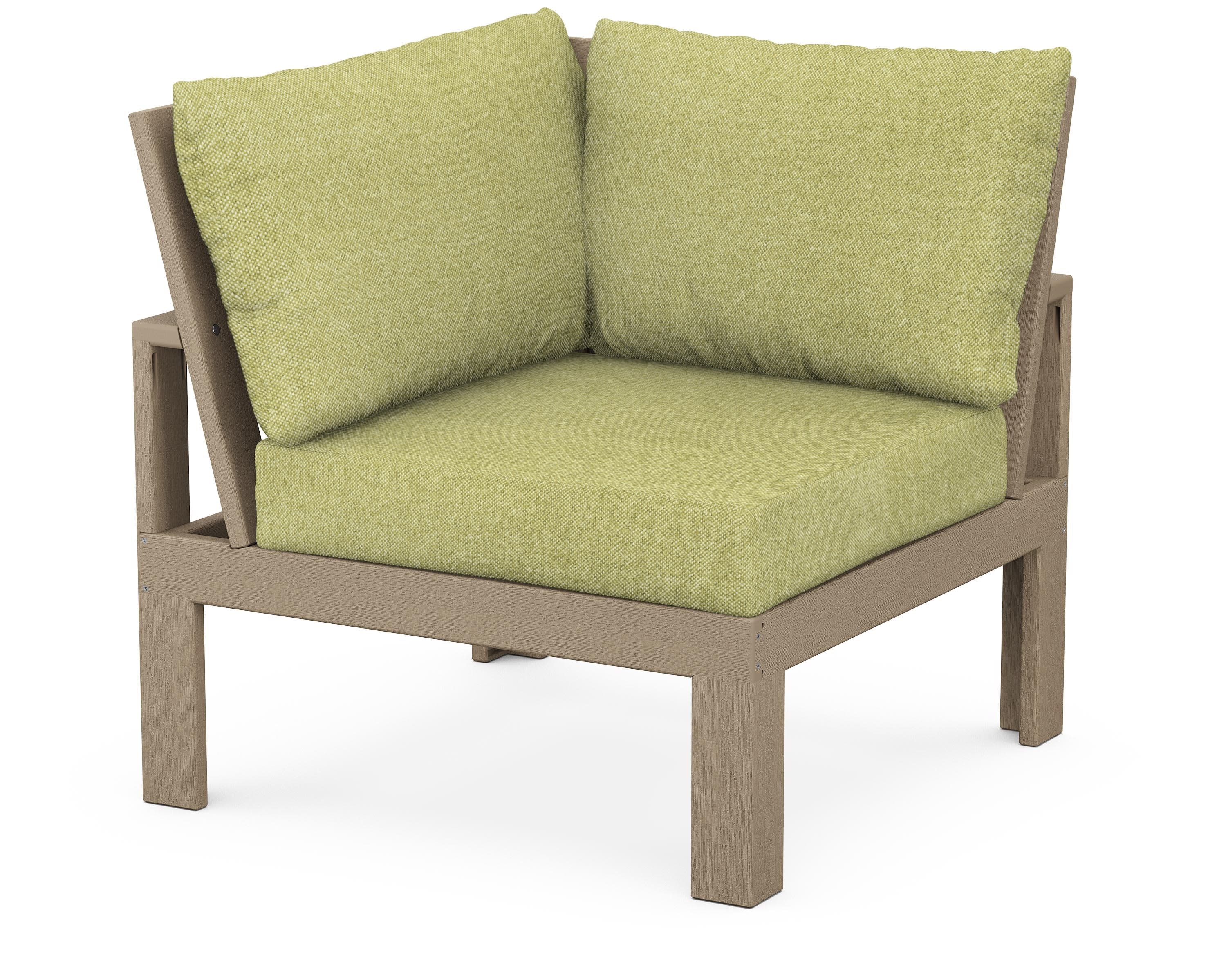 Modular Corner Chair in Vintage Sahara / Chartreuse Boucle