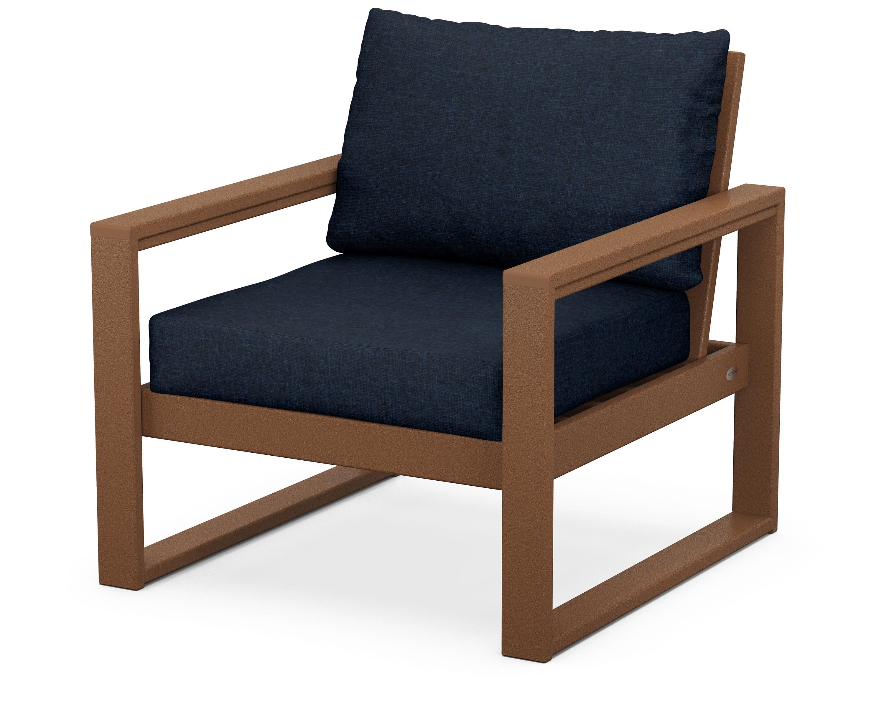 EDGE Club Chair in Teak / Marine Indigo