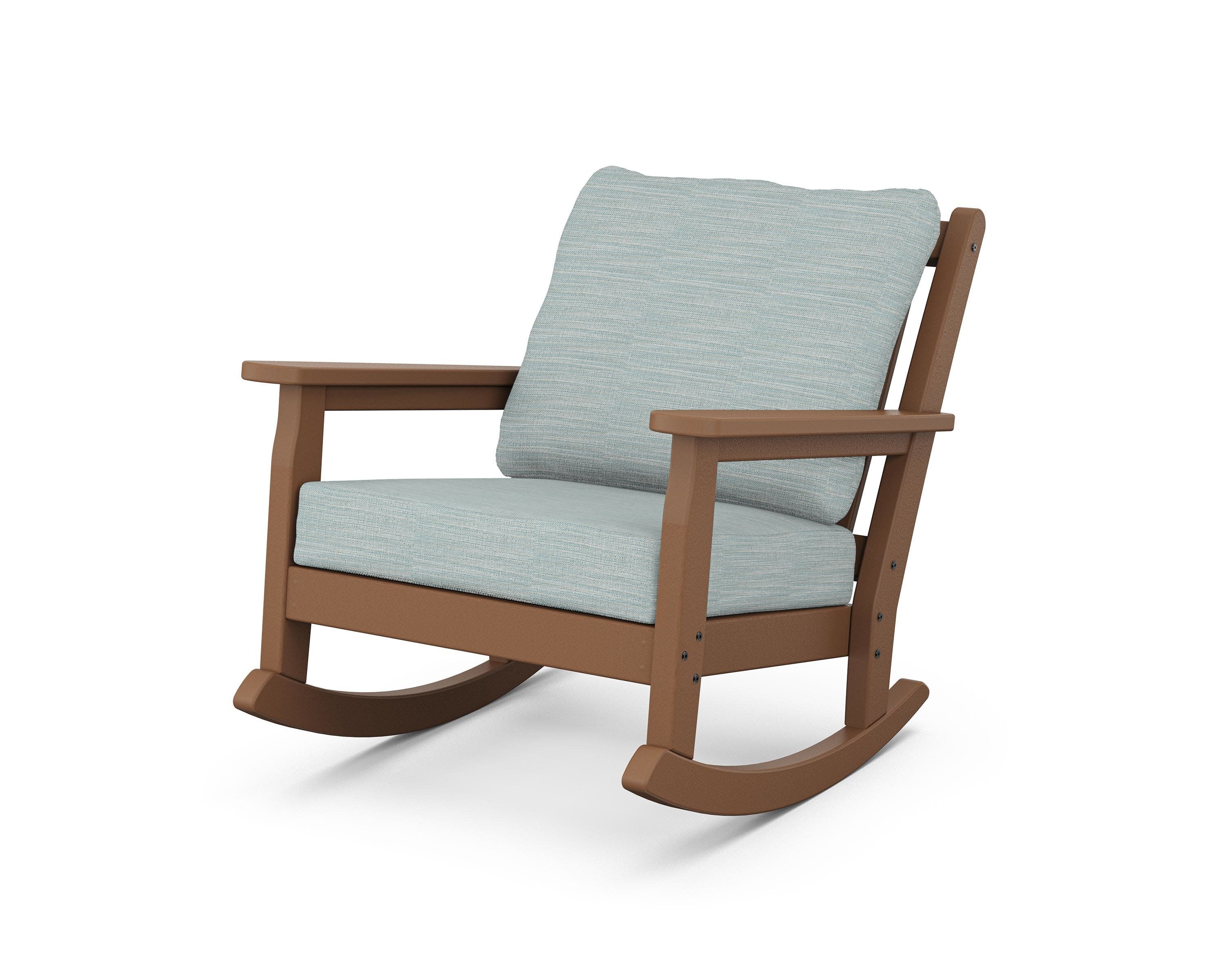 Chippendale Deep Seating Rocking Chair in Teak / Soothe Mist