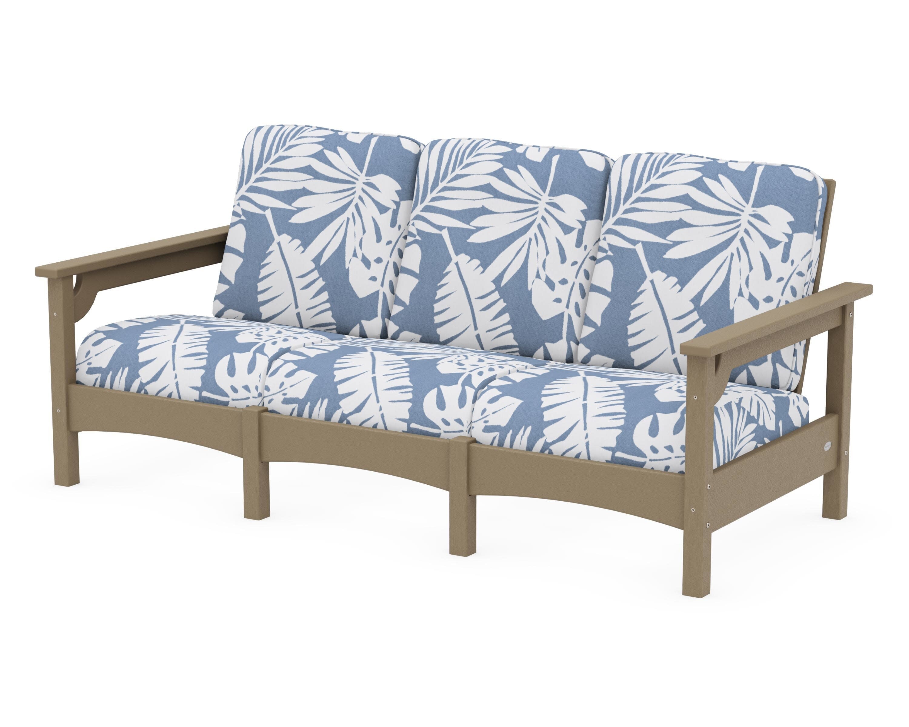 Club Sofa in Vintage Sahara / Leaf Sky Blue