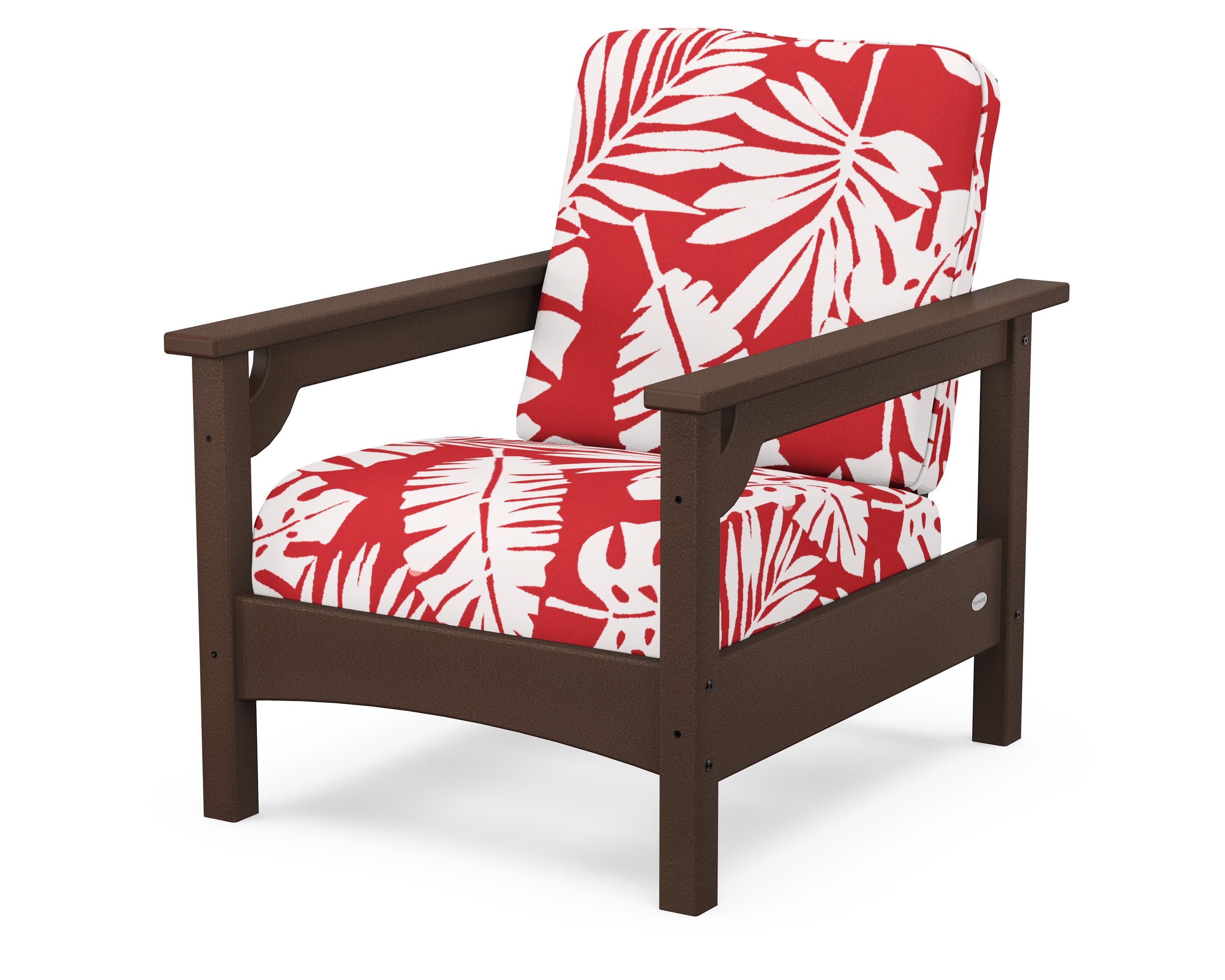 Club Chair in Mahogany / Leaf Crimson