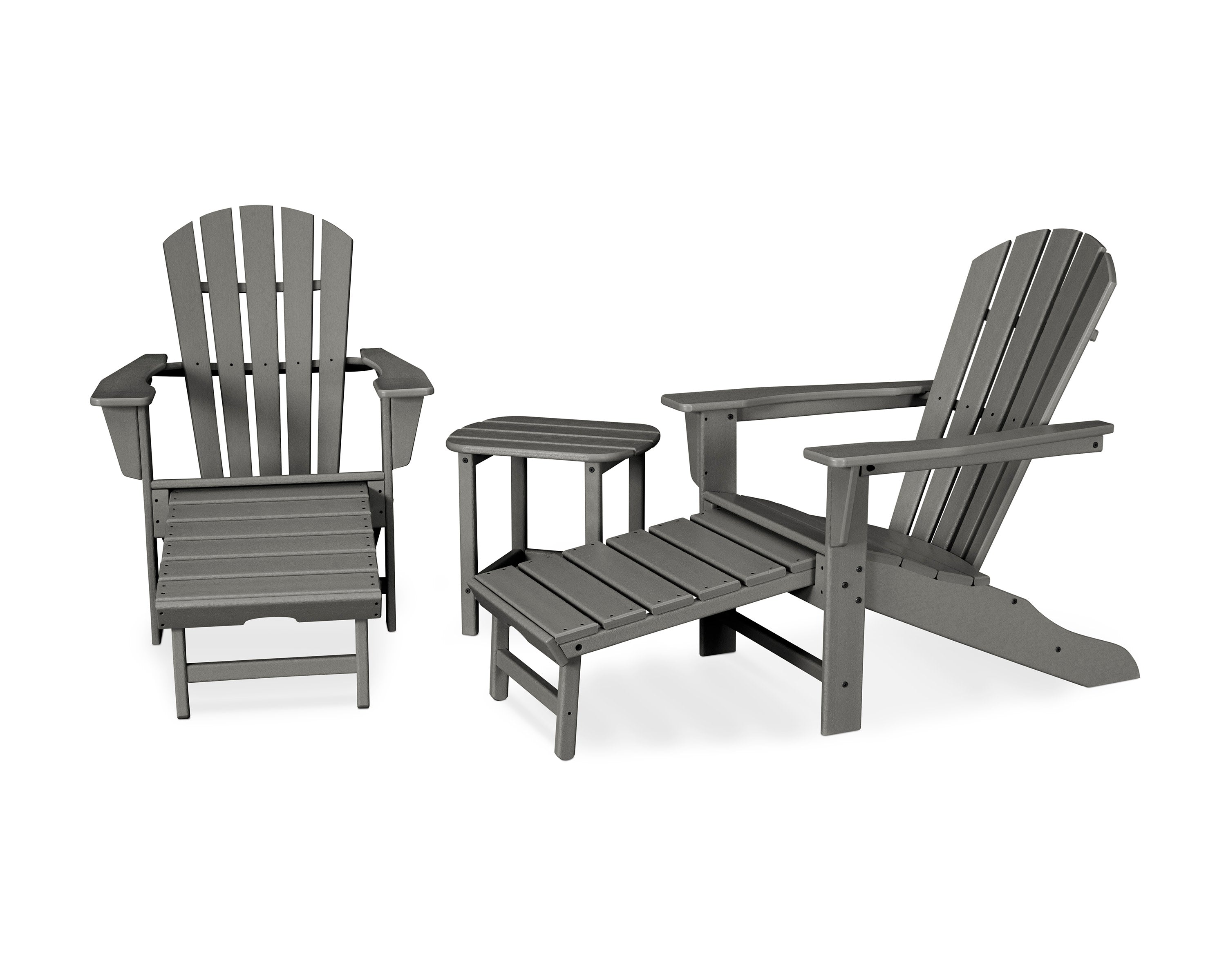 Palm Coast Ultimate Adirondack 3-Piece Set in Slate Grey