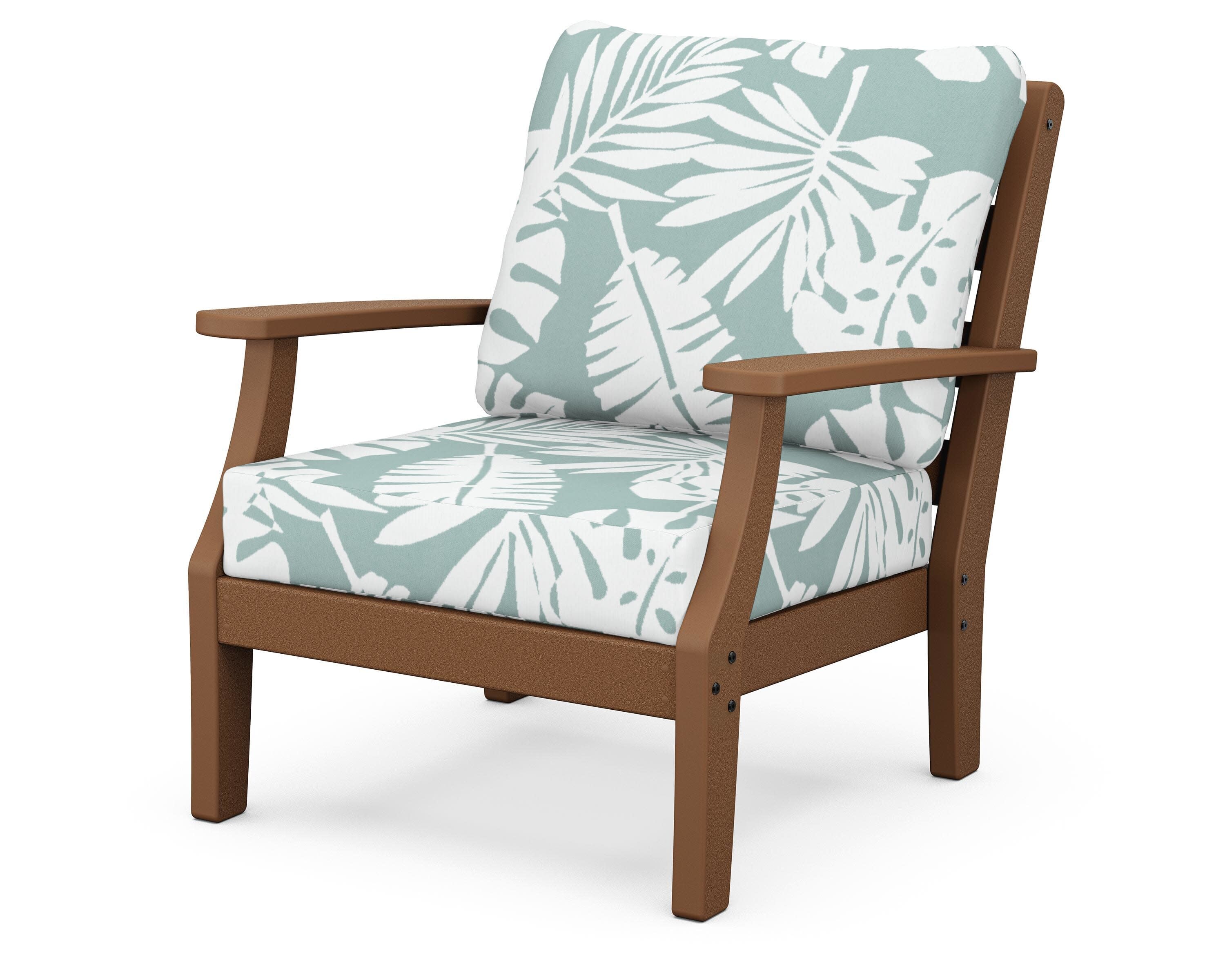 Chesapeake Deep Seating Chair in Teak / Leaf Glacier Spa